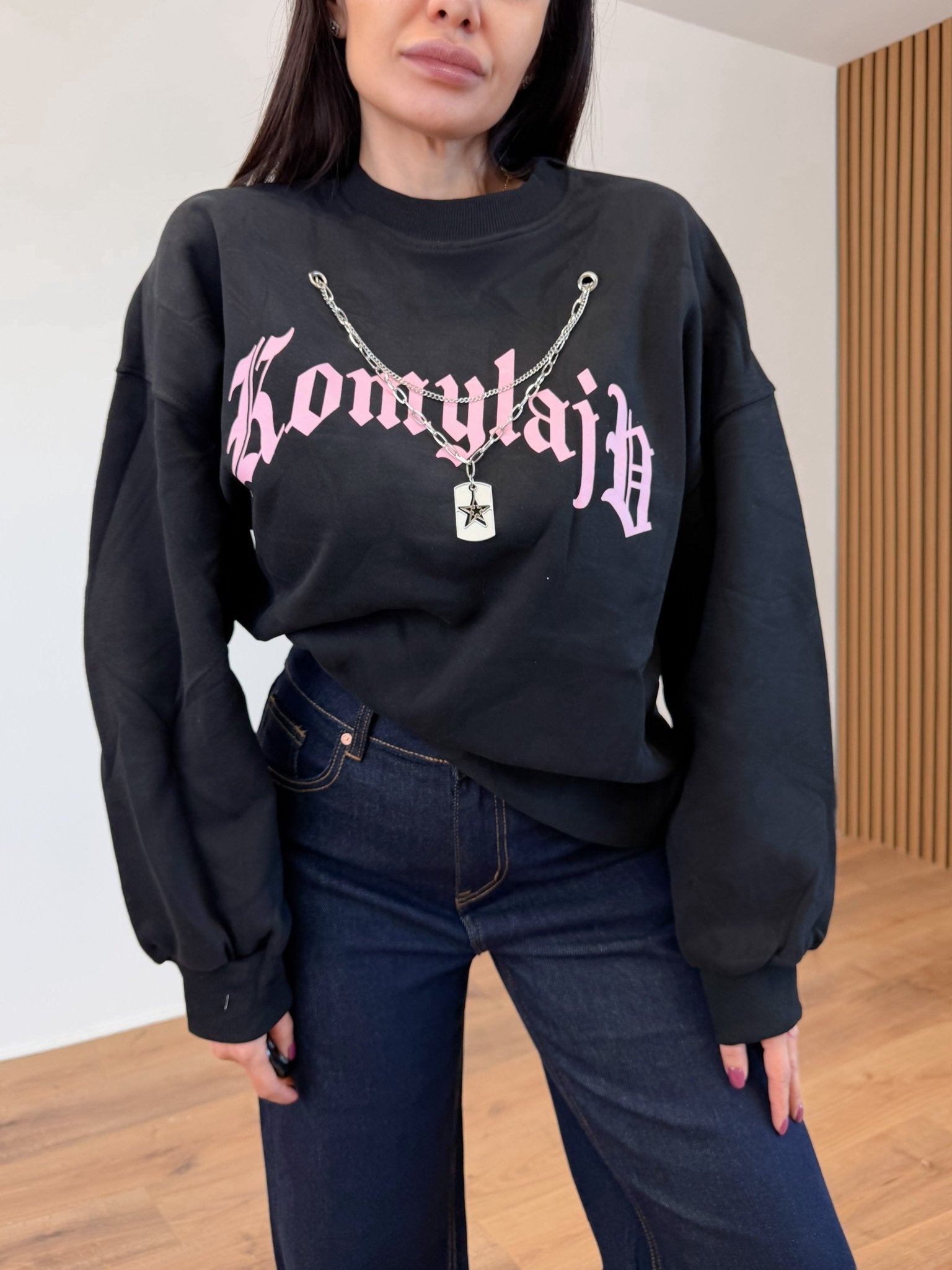 Felpa Collana - Nera - SAINTH