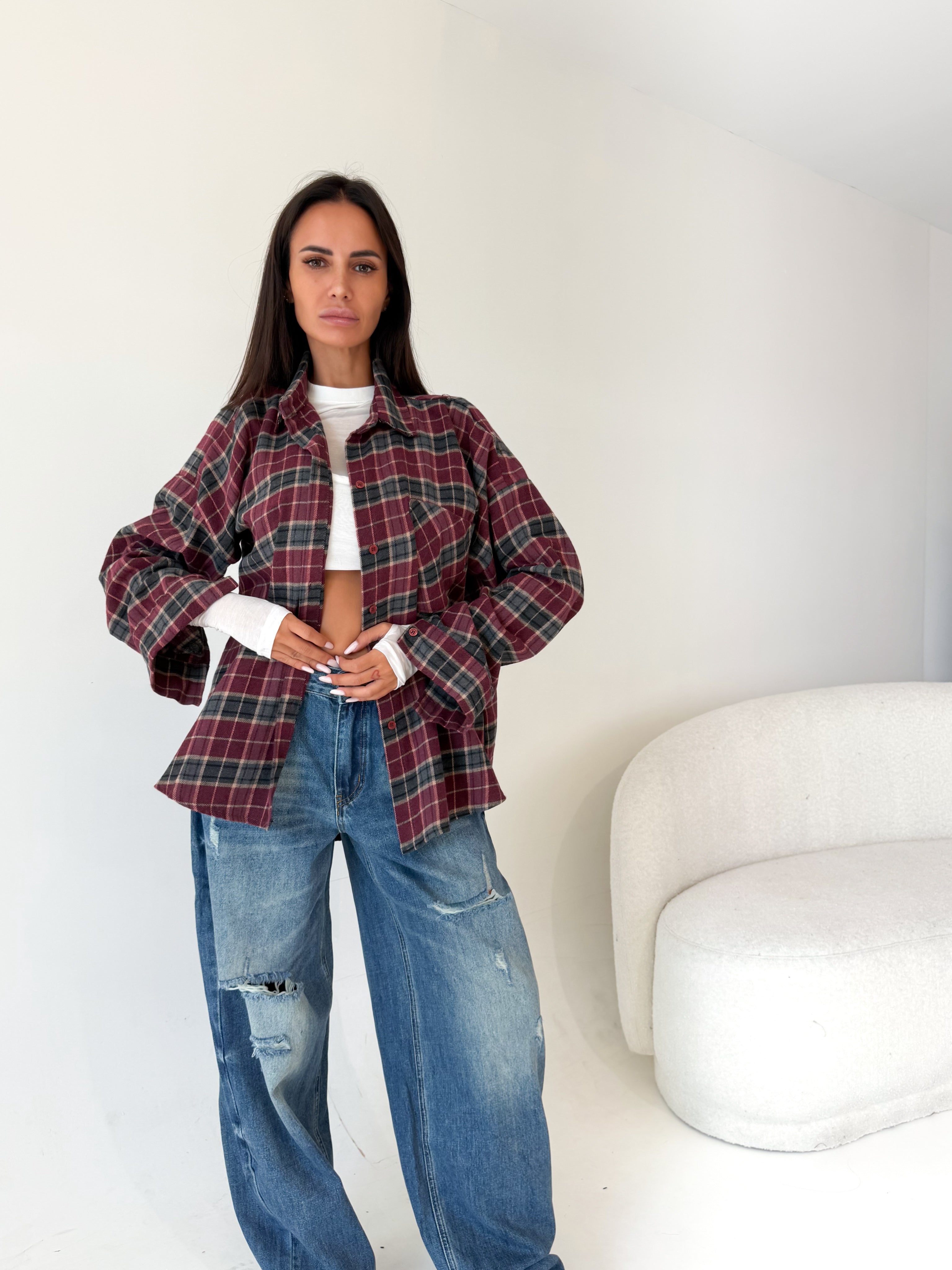 Camicia Quadri - Bordeaux