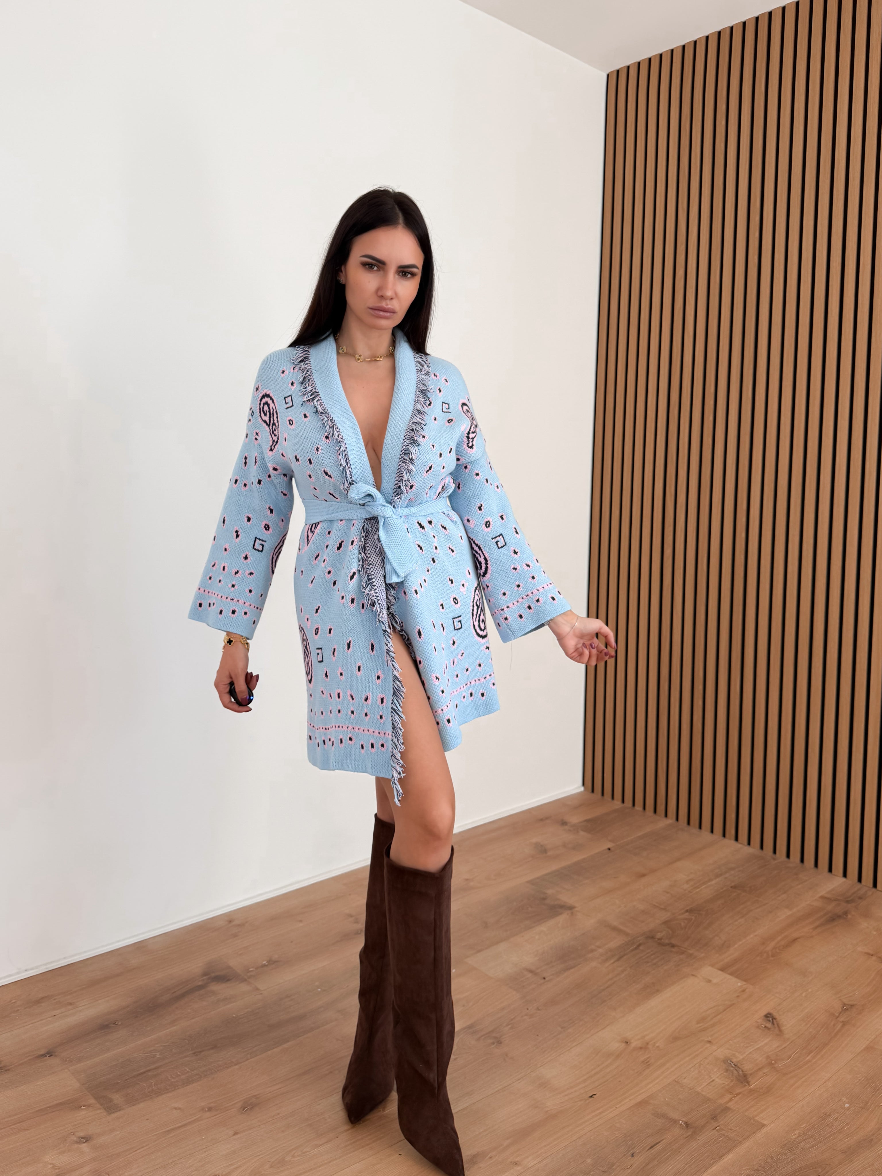 Cardigan Mandala - Celeste