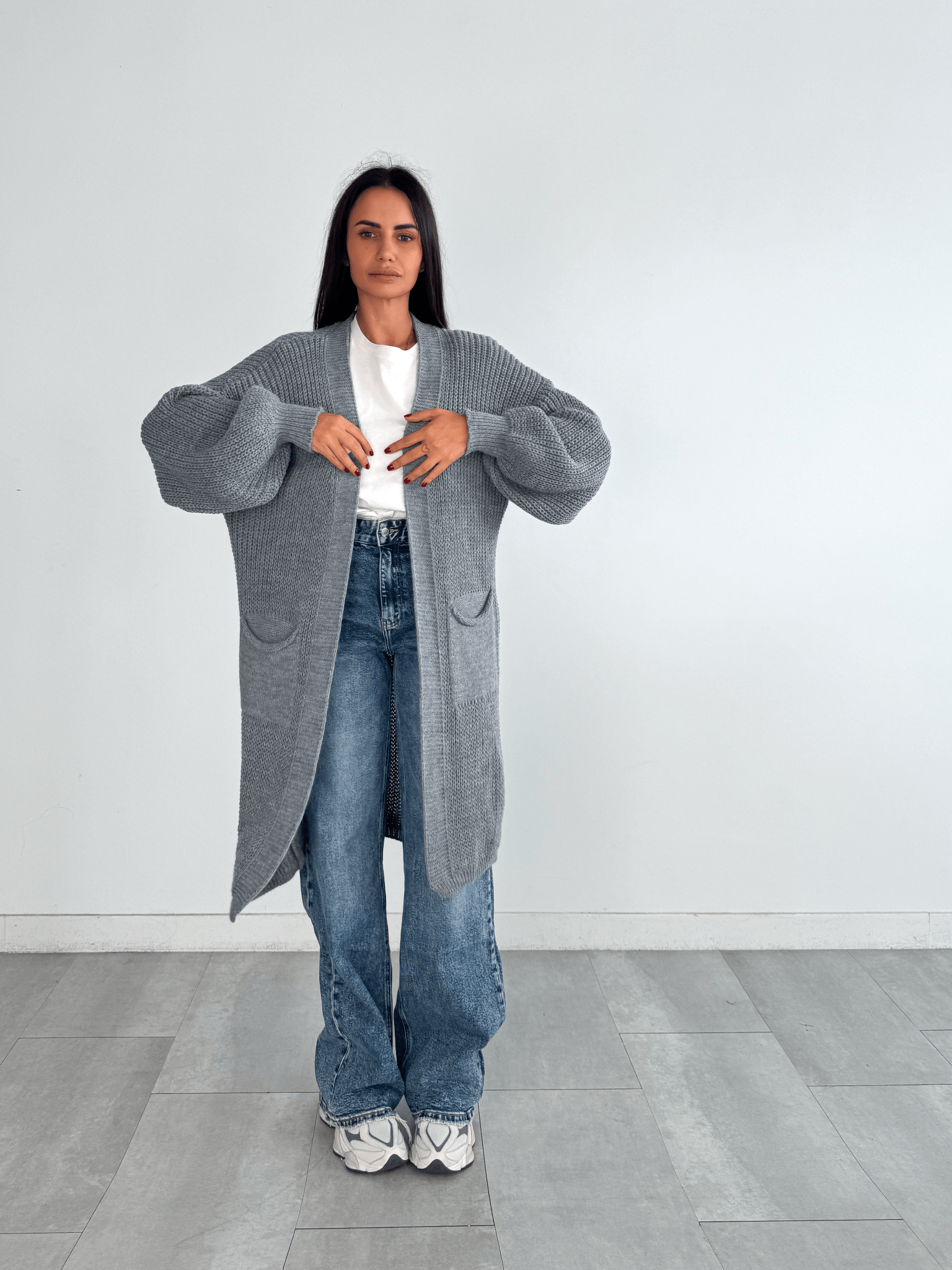 Cardigan Flamingo - Grigio - SAINTH