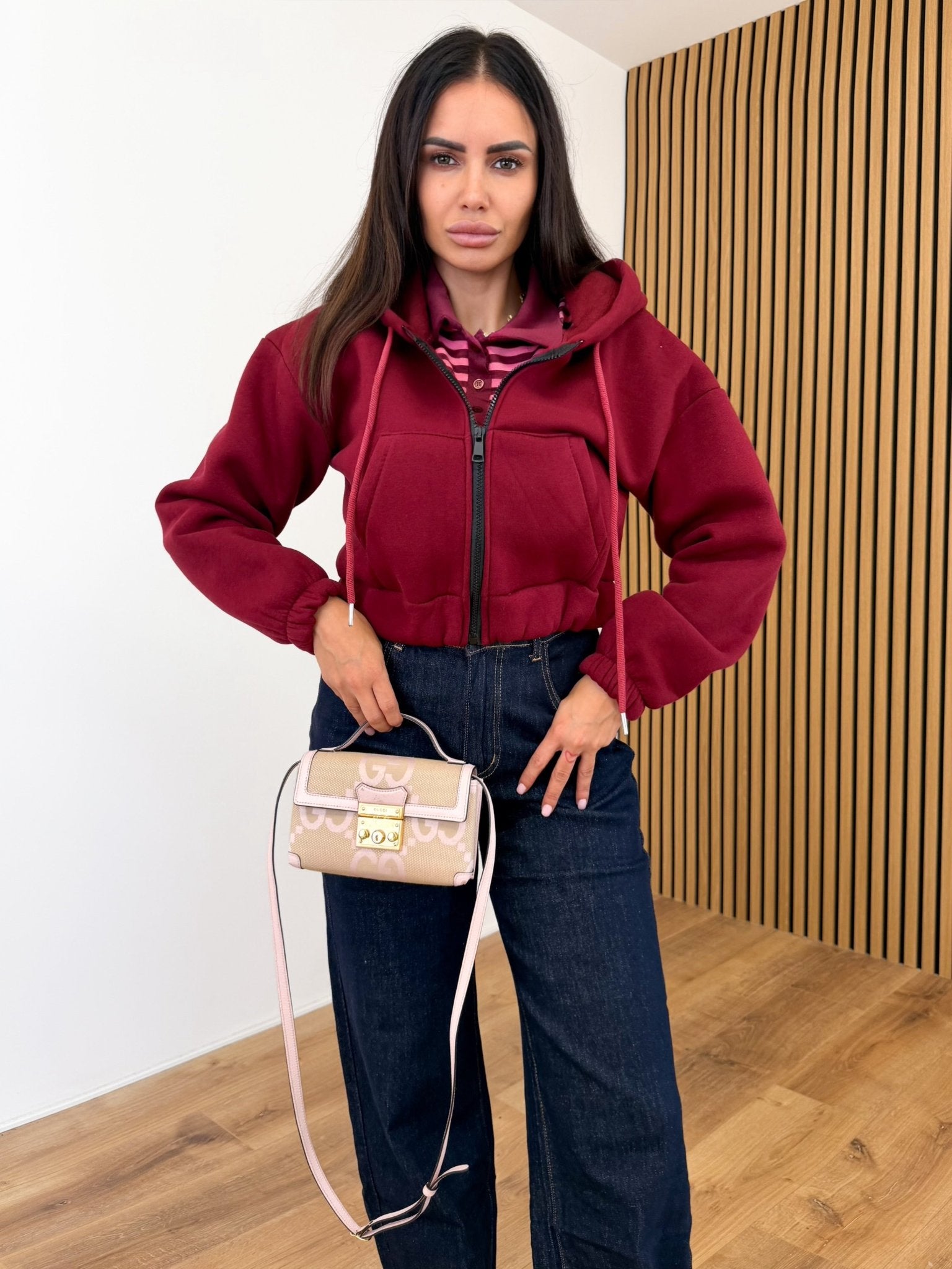 Felpa Crop - Bordeaux - SAINTH