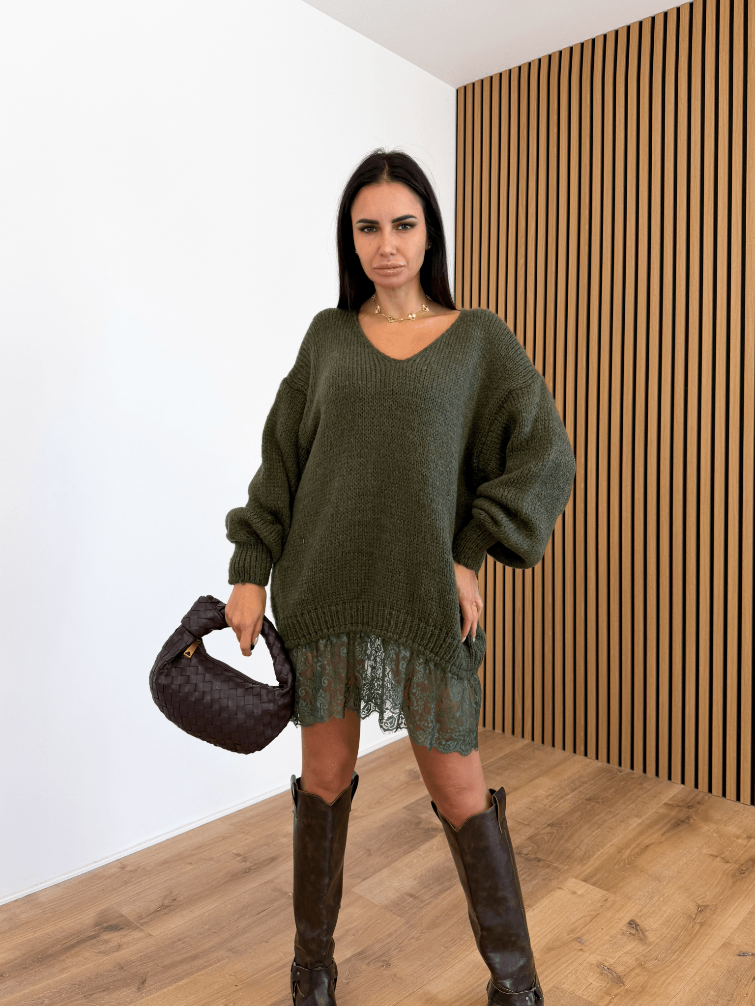 Abito Pull Pizzo - Army Green - SAINTH