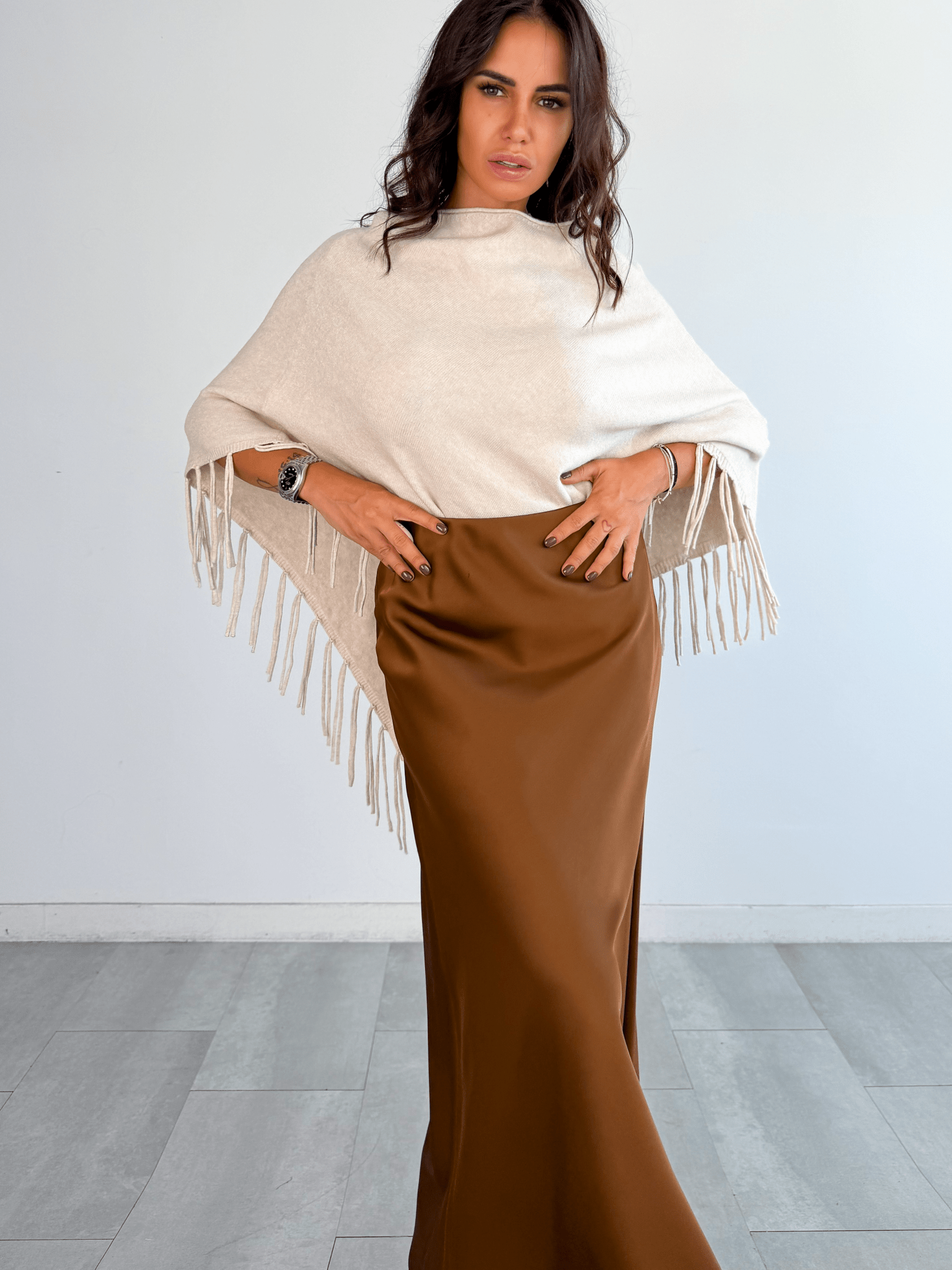 Gonna Fluide - Marrone - SAINTH