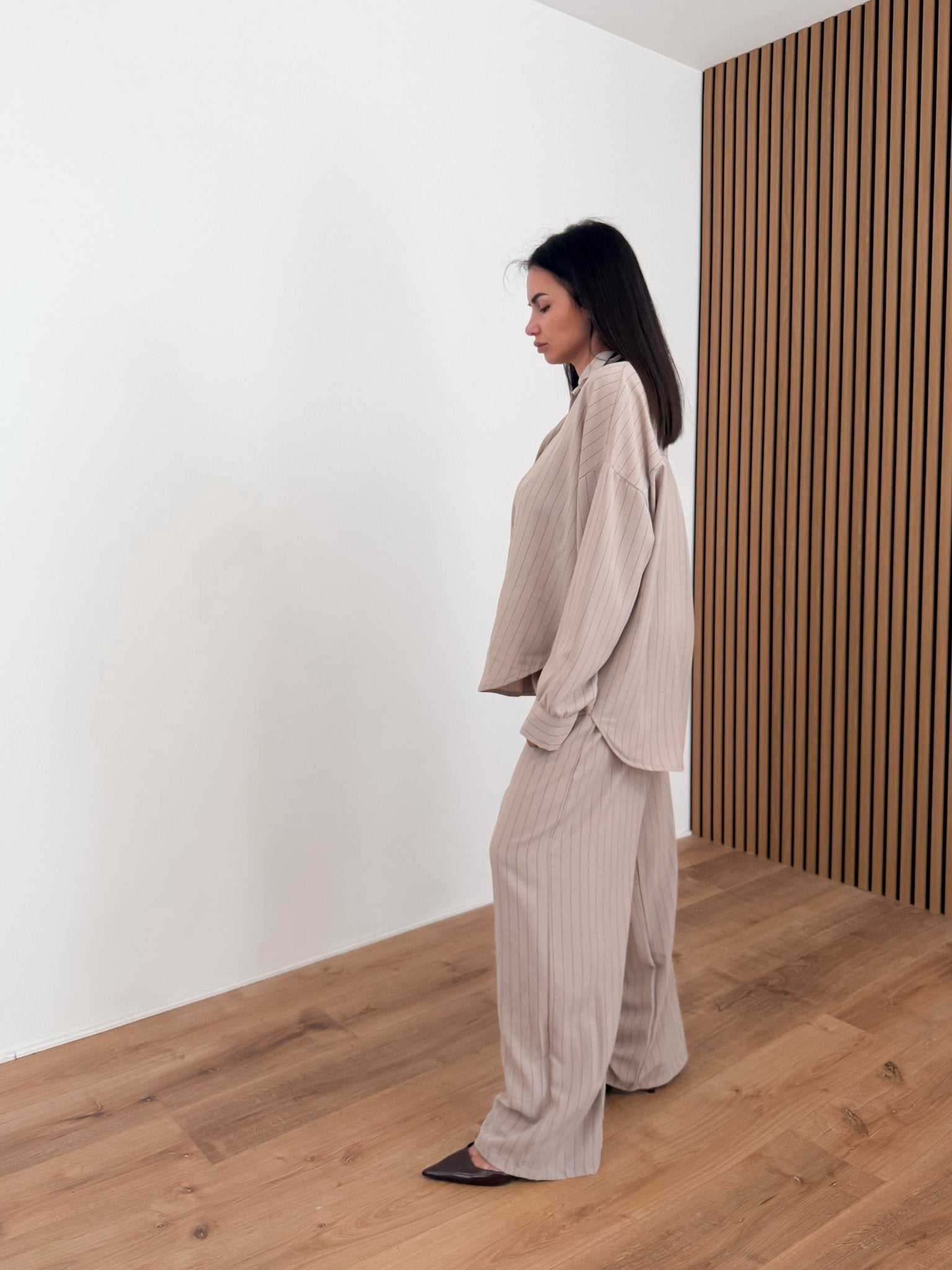 Coordinato Gessato Comfy - Beige - SAINTH