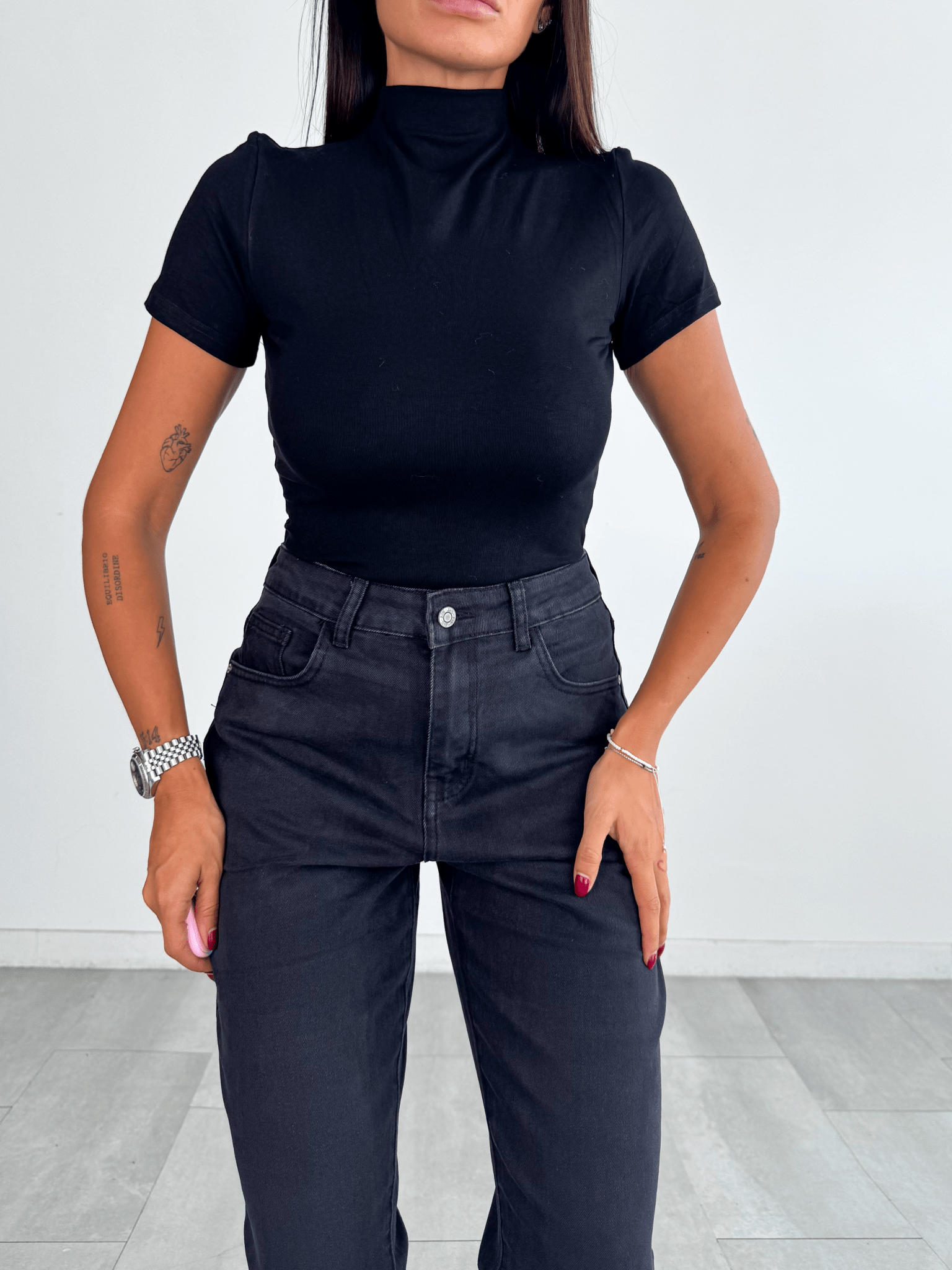 Jeans Momfit - Nero - SAINTH