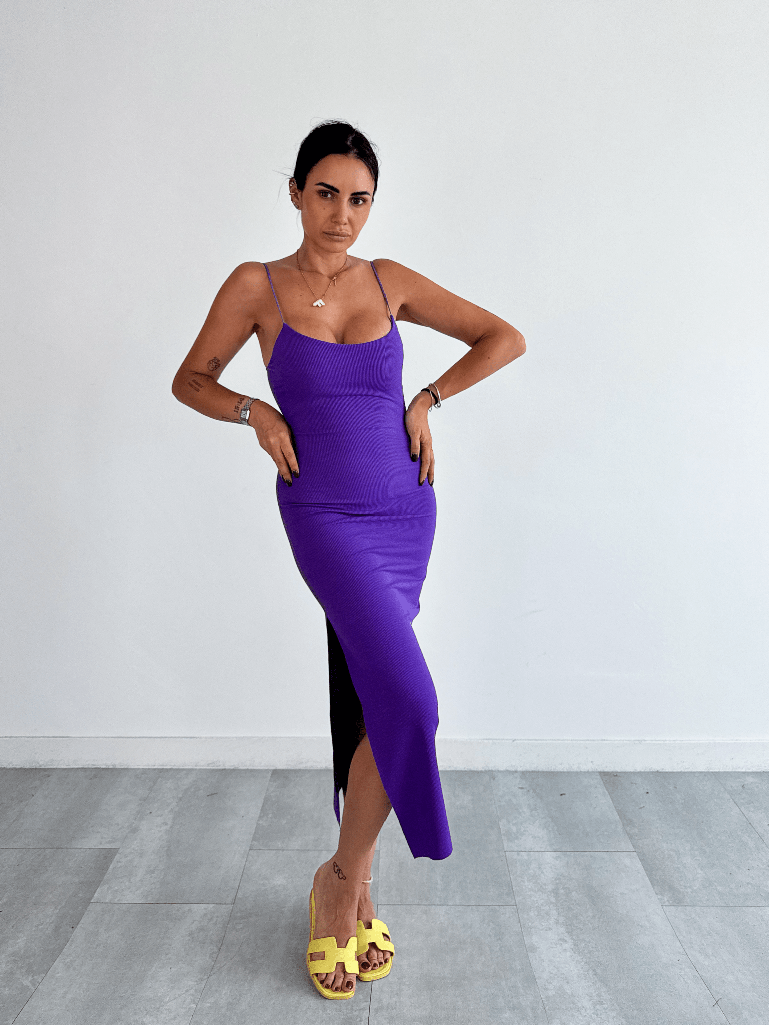 Abito Costine Basic - Viola - SAINTH