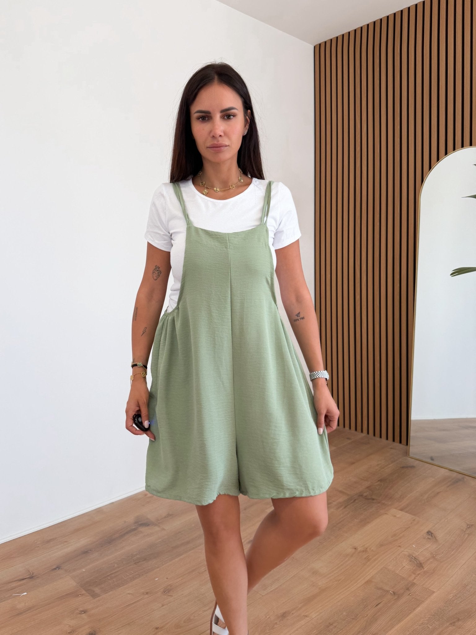 Salopette + T-Shirt Nancy - Army Green - SAINTH
