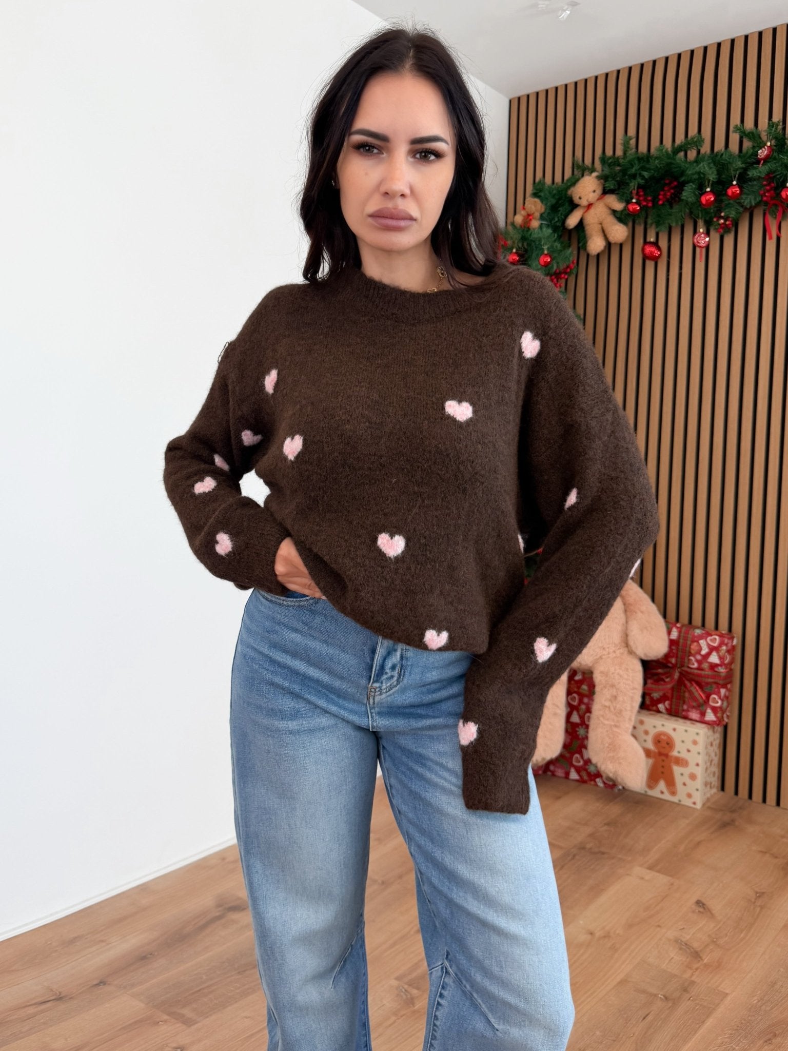 Pull Cuoricini - Marrone - SAINTH