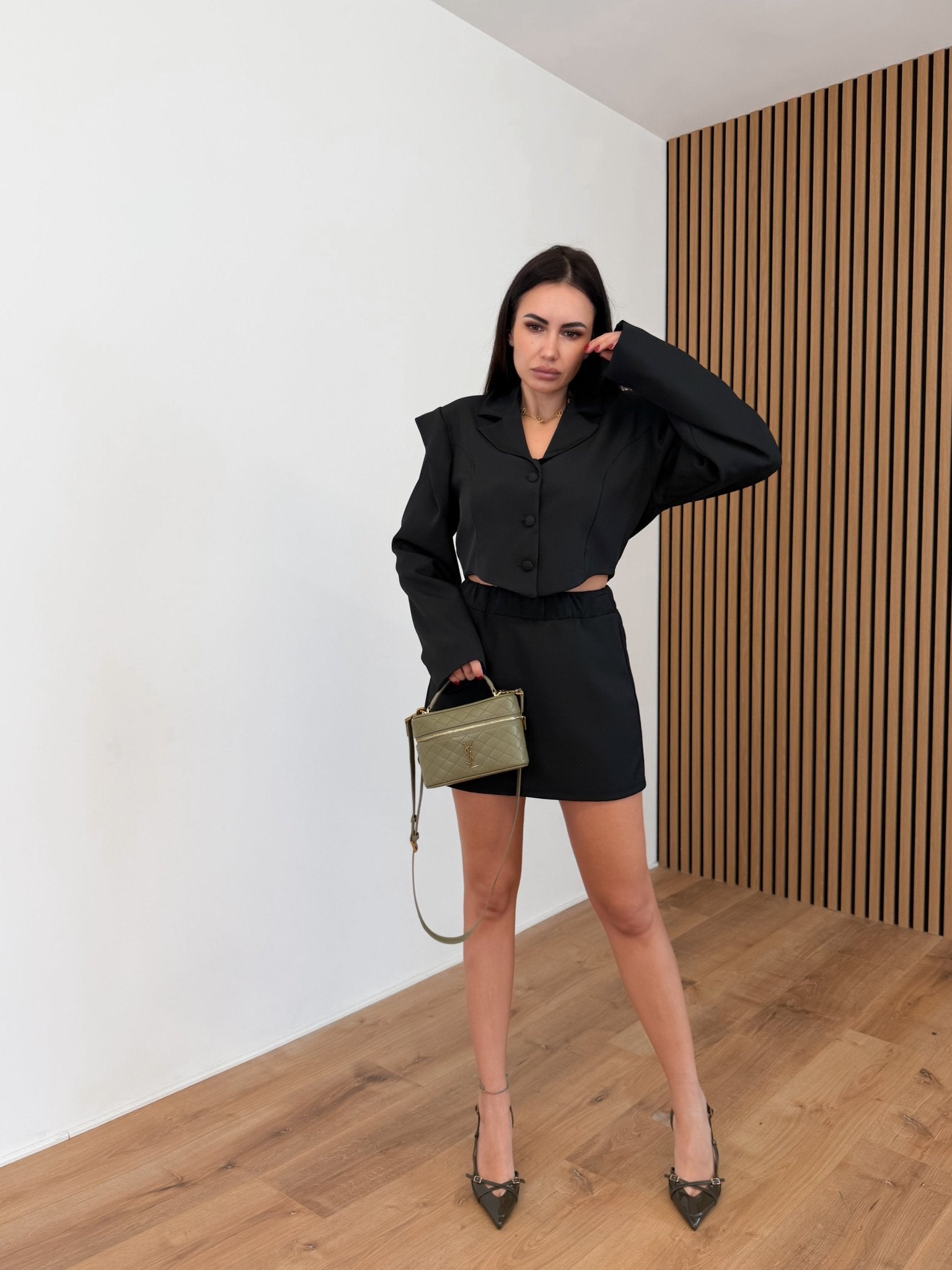 Completo Tailleur Crop - Nero - SAINTH