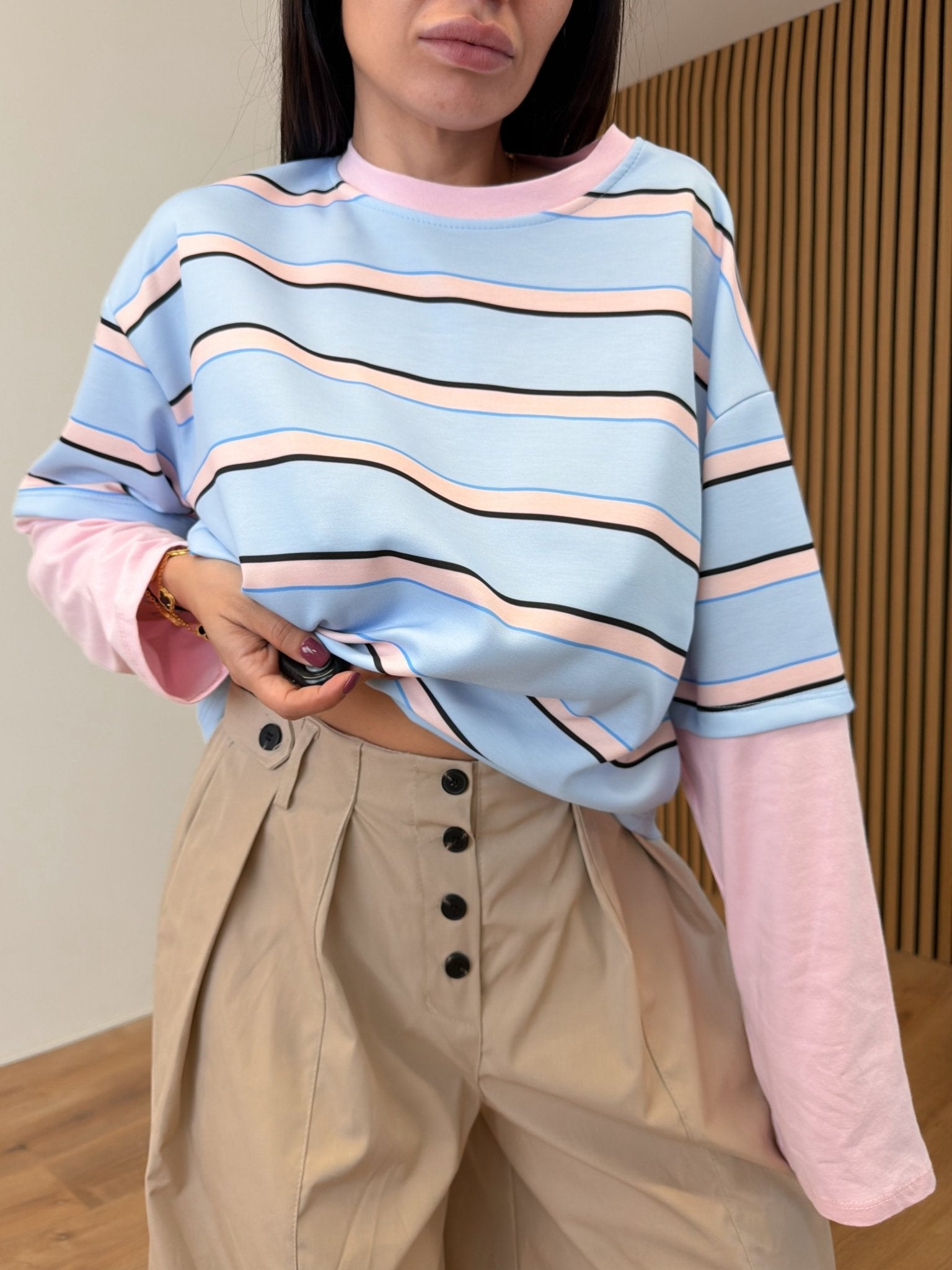 Maglia Skater - Celeste e Rosa - SAINTH