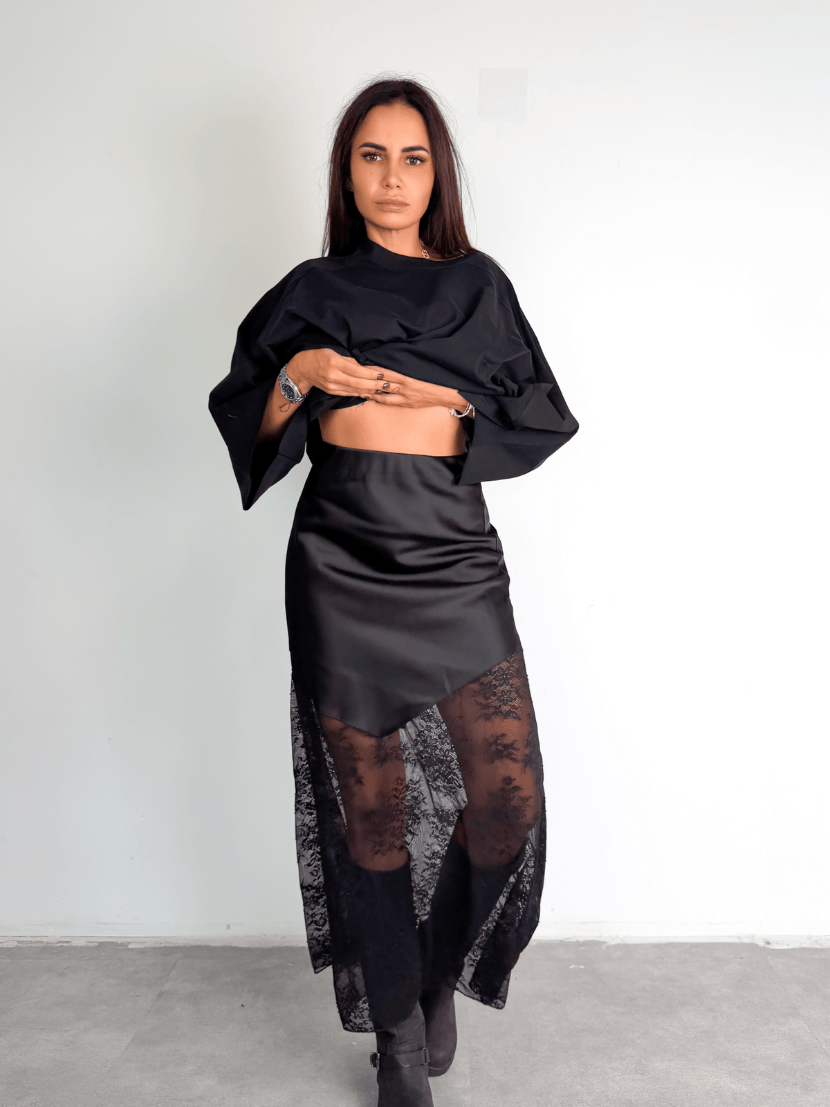 Gonna Rasata Pizzo - Nera - SAINTH