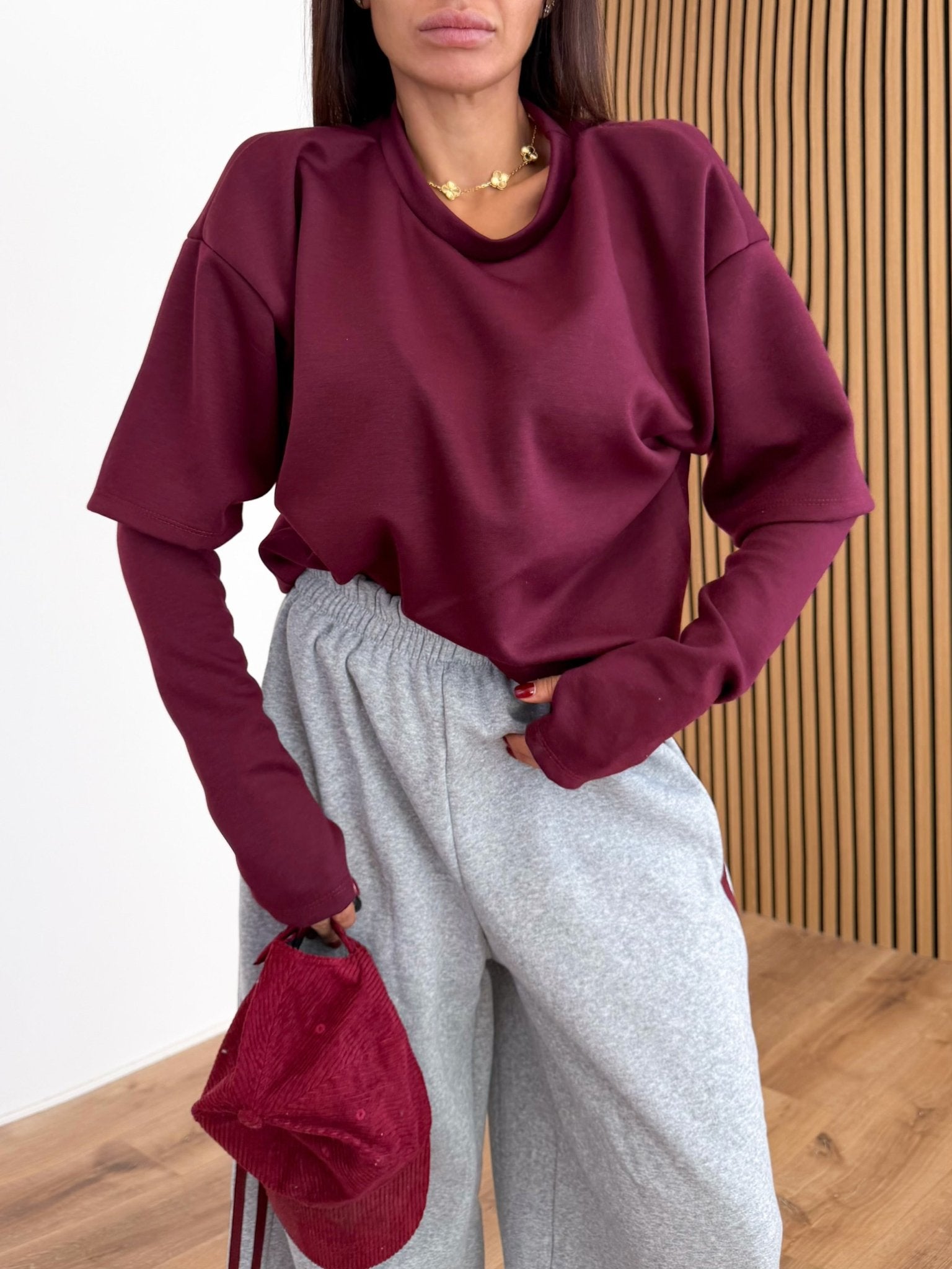 Maxi Maglia Doppia Manica - Bordeaux - SAINTH