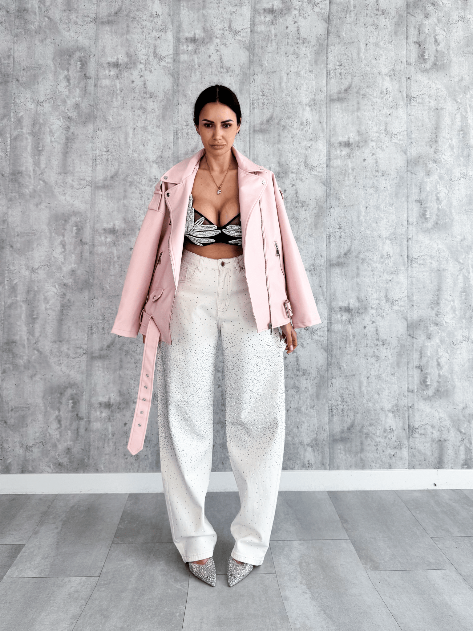 Jeans Baggy Diamonds - Bianco - SAINTH