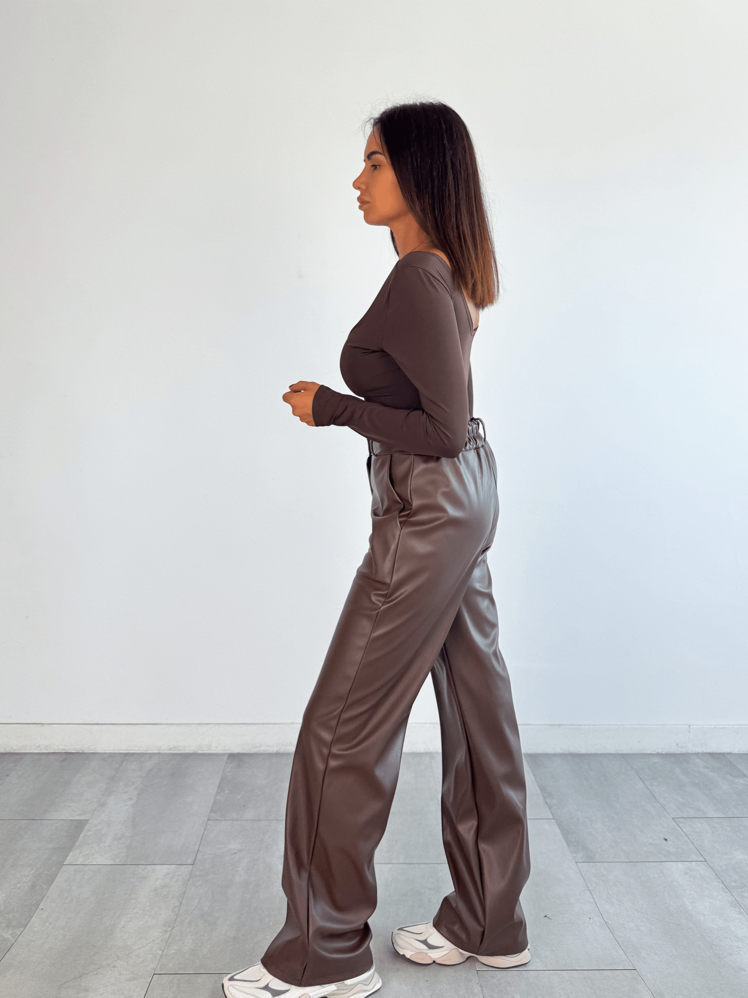 Pantalone Ecopelle - Marrone - SAINTH