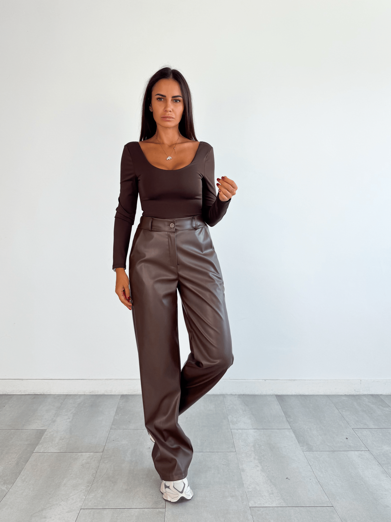 Pantalone Ecopelle - Marrone - SAINTH