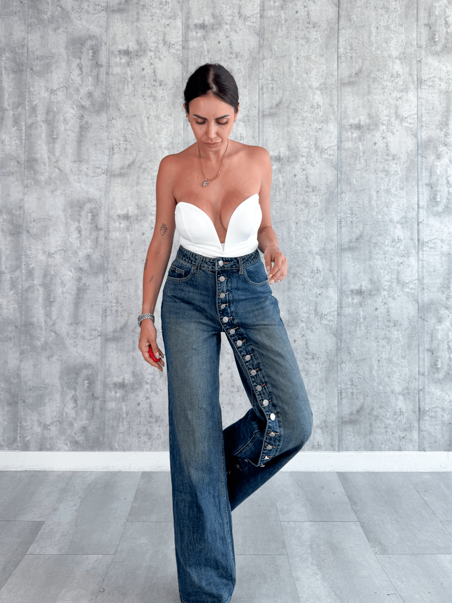 Jeans Bottoni - Denim - SAINTH