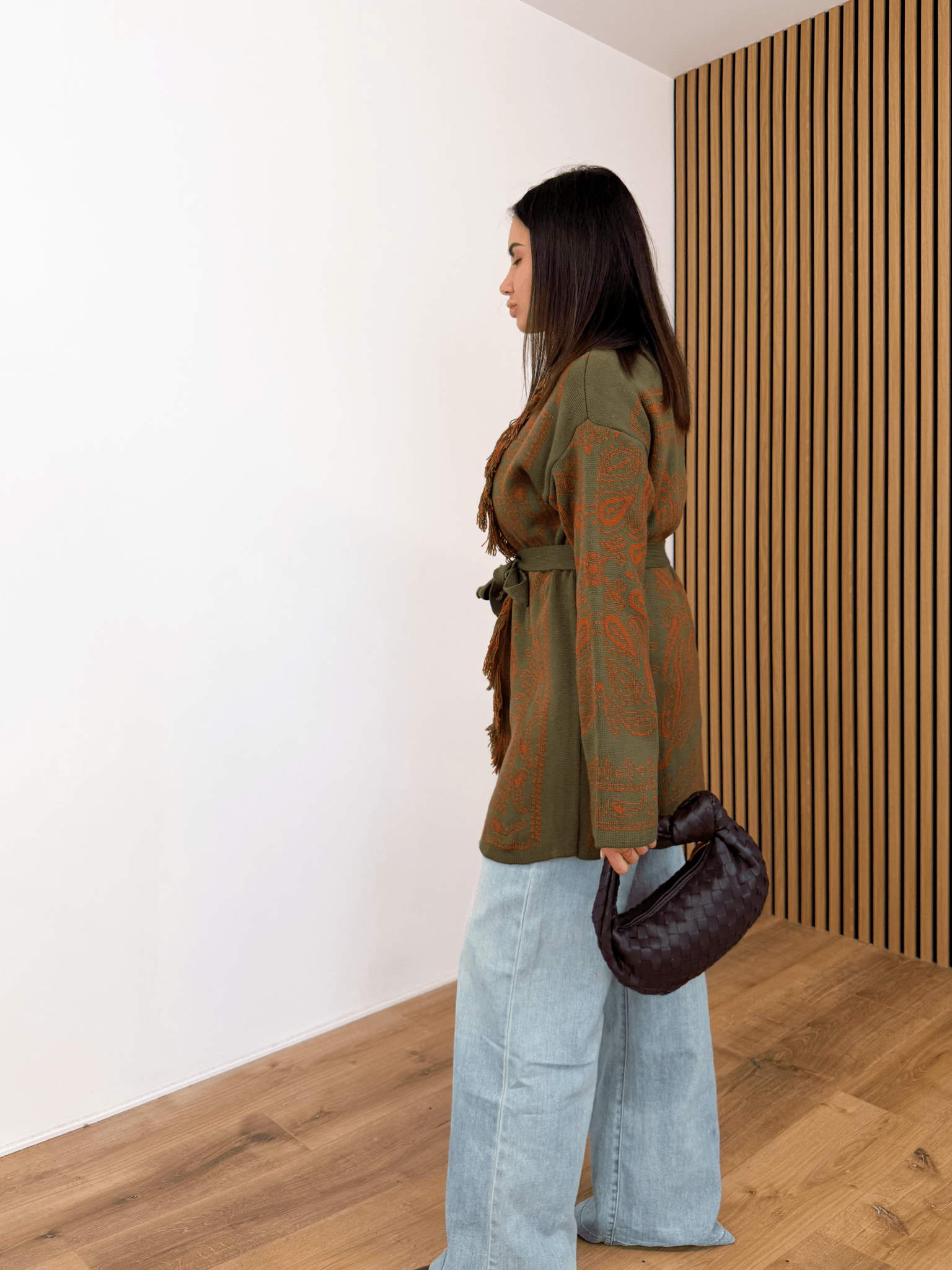 Cardigan Azteco - Army Green e Coccio - SAINTH