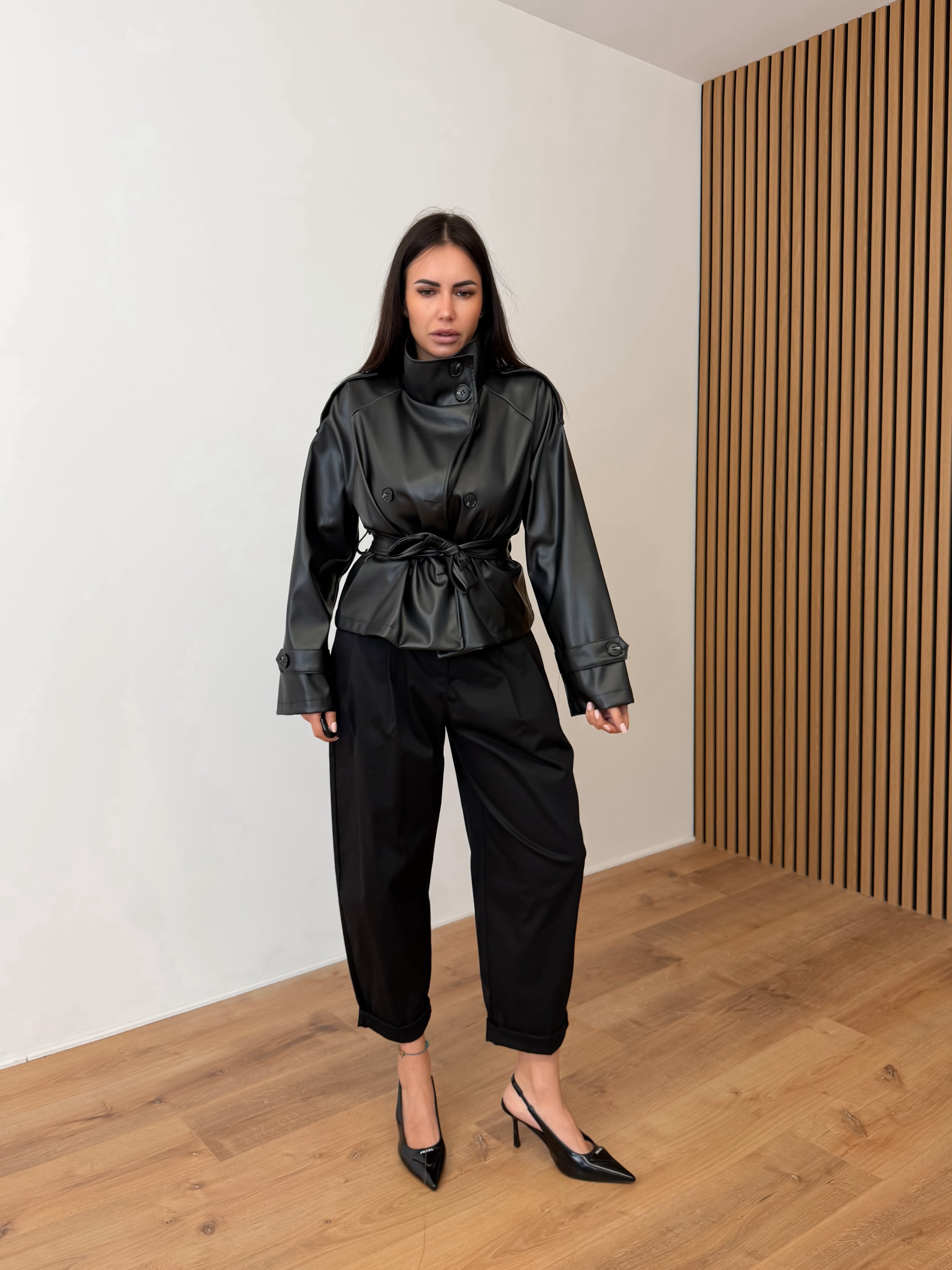 Trench Collo Alto - Nero