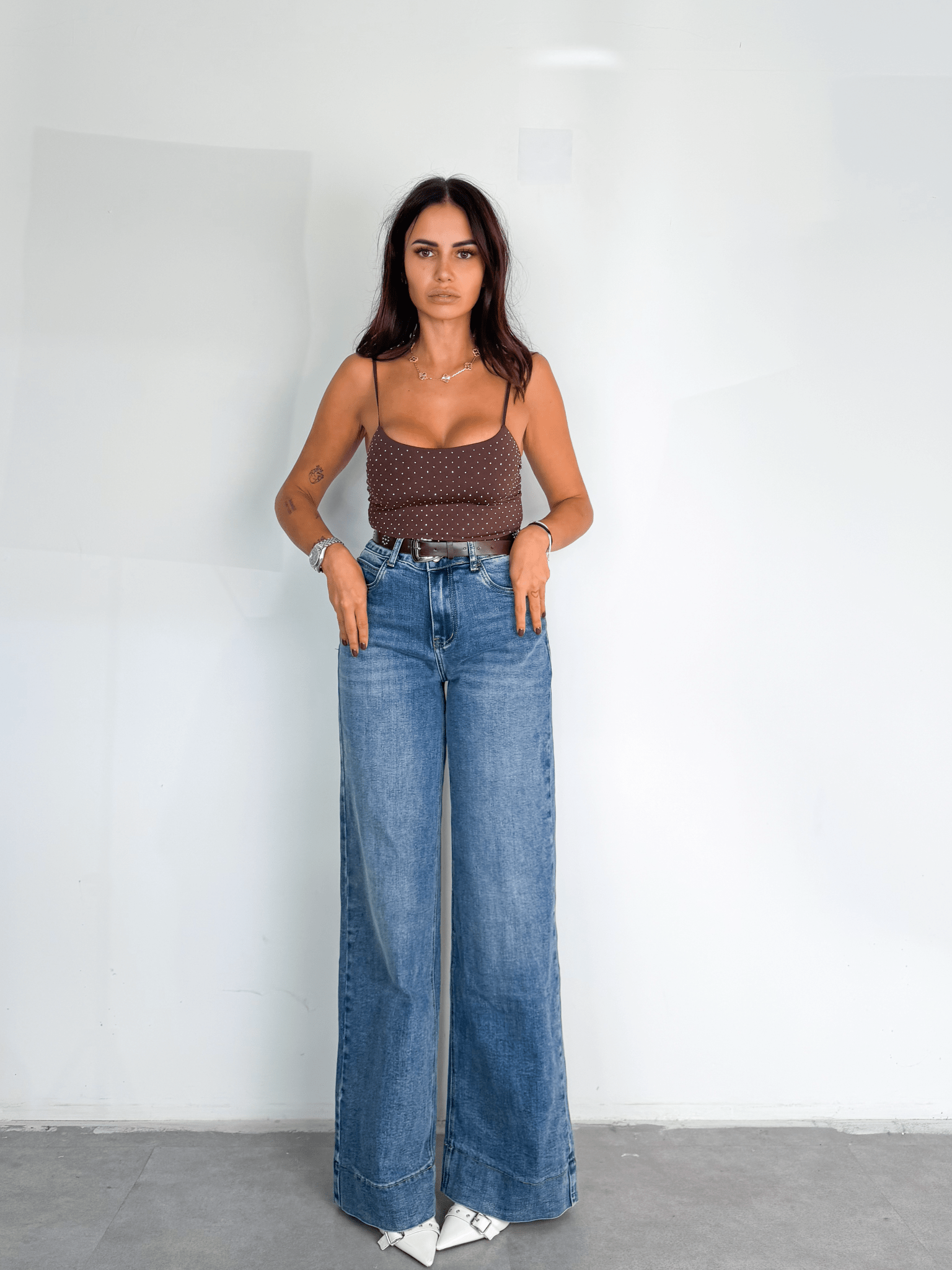 Jeans + Cintura Browm - Denim - SAINTH