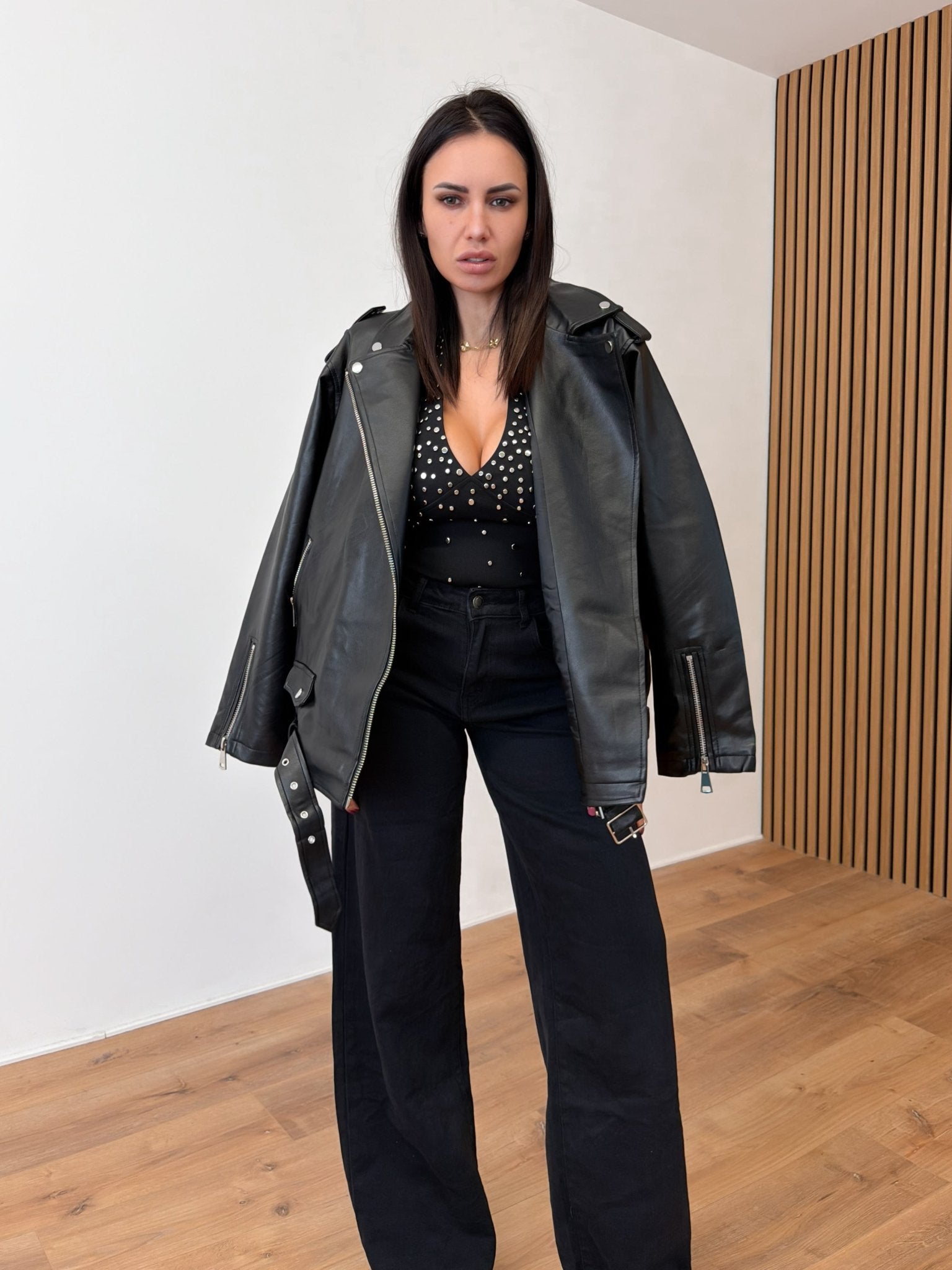 Giacca Biker Over - Nero - SAINTH