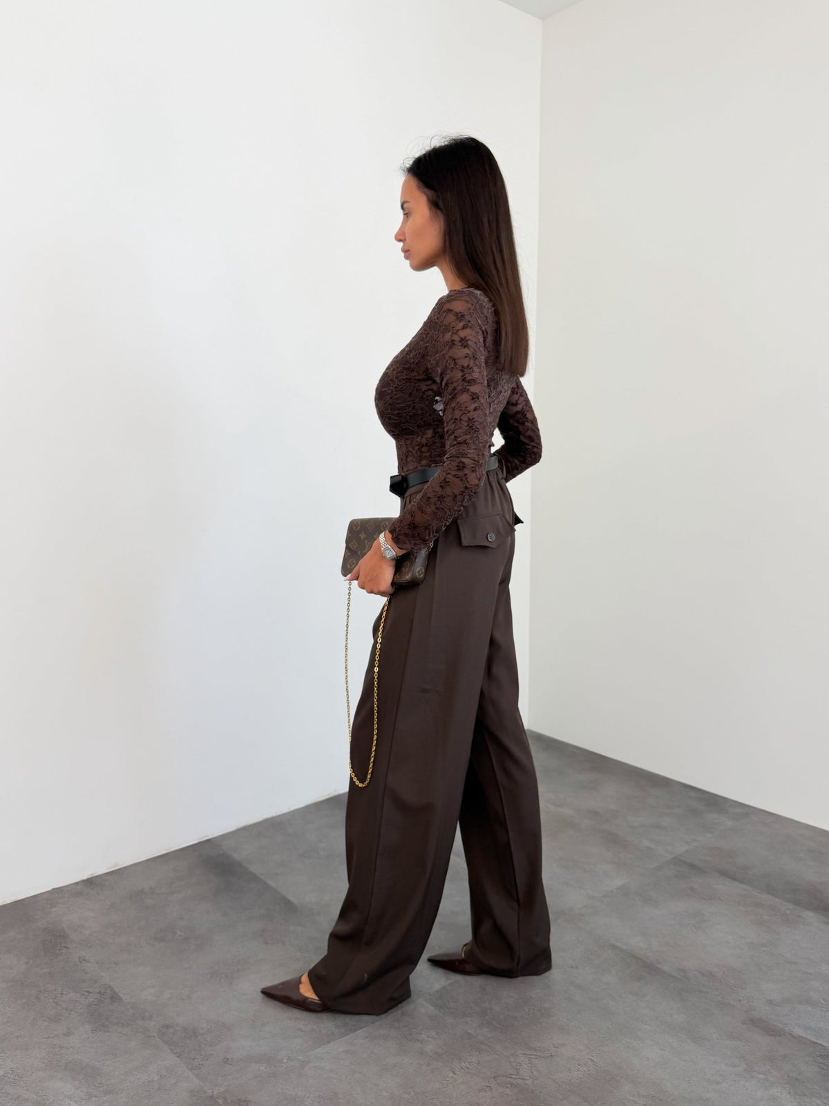 Pantalone + Cintura - Marrone - SAINTH