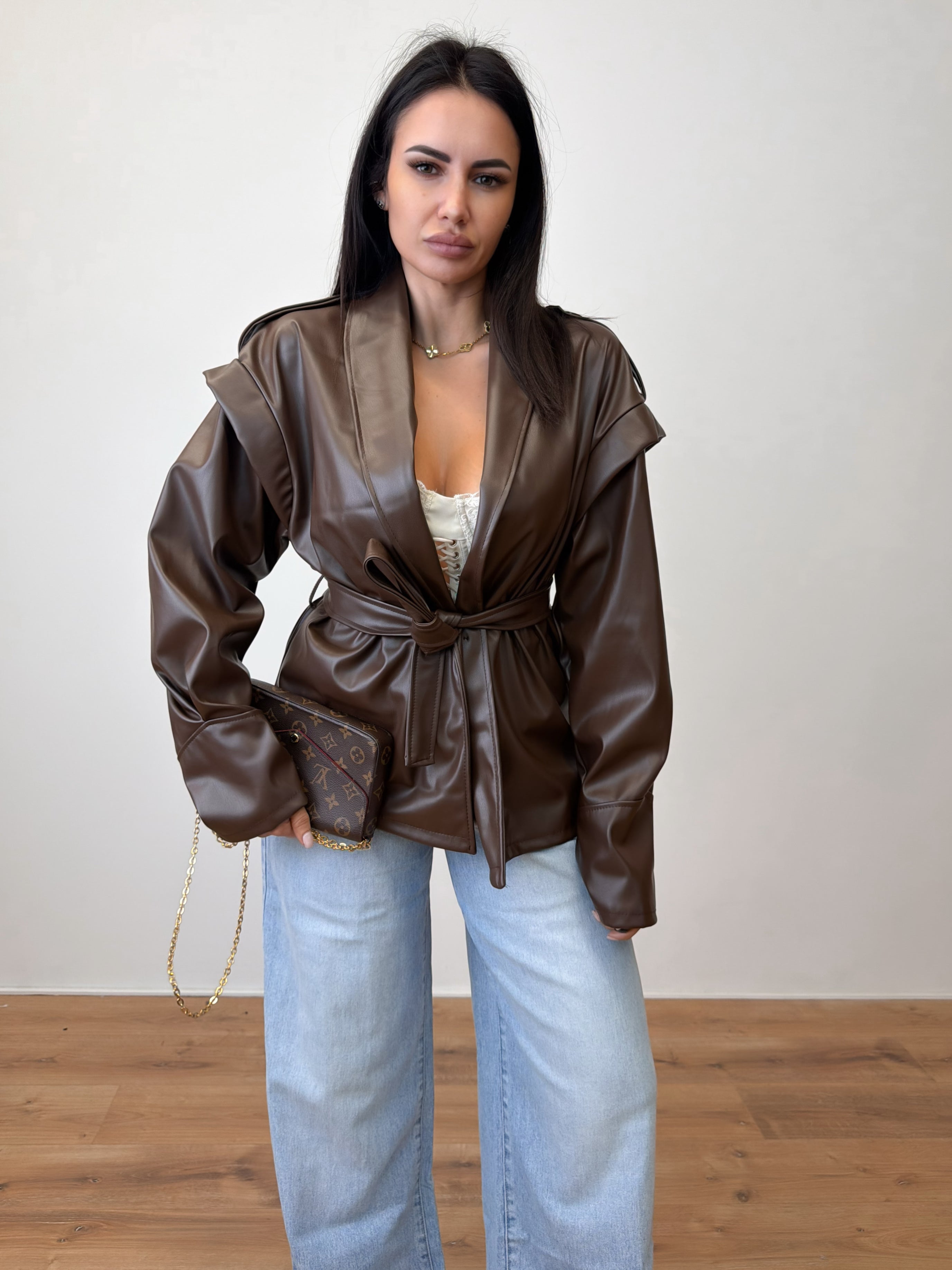 Cappotto Leather - Marrone