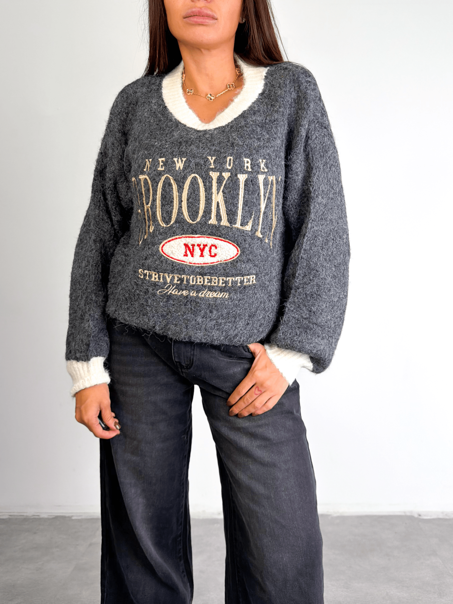 Pull Brooklyn - Grigio - SAINTH