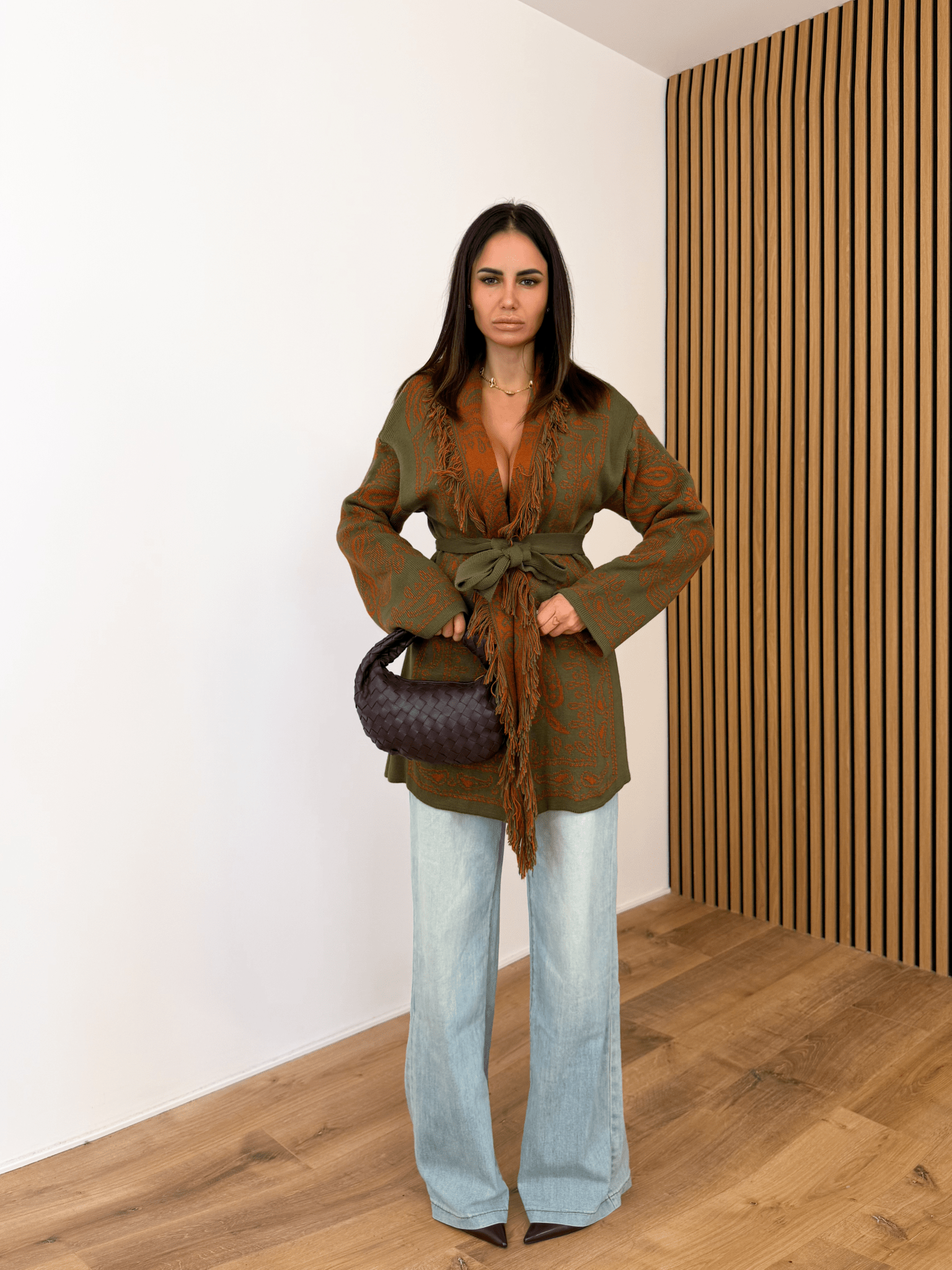 Cardigan Azteco - Army Green e Coccio - SAINTH