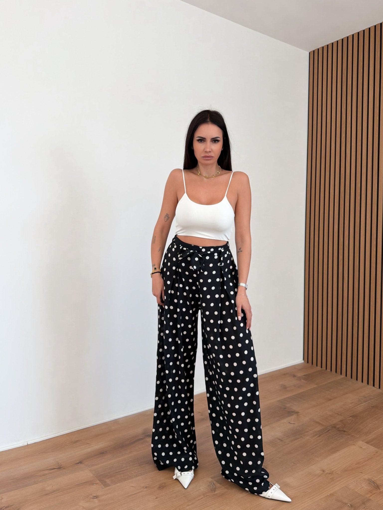 Pantalone Palazzo Pois - Nero - SAINTH