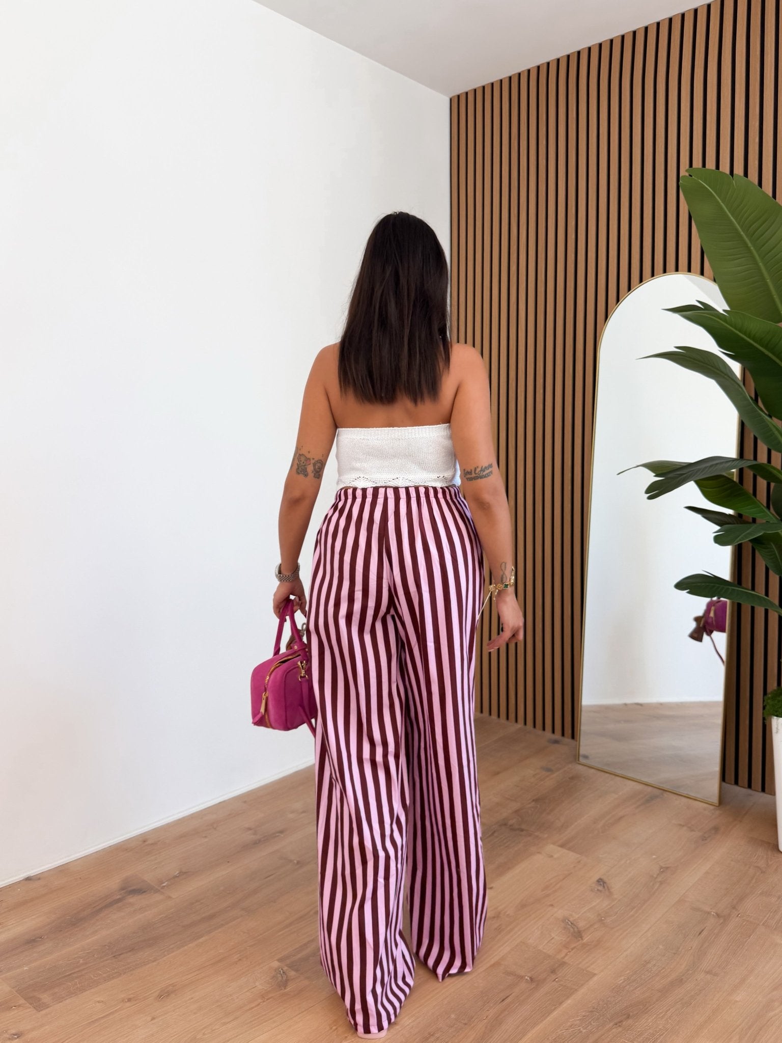 Pantalone Rigato - Marrone e Rosa - SAINTH