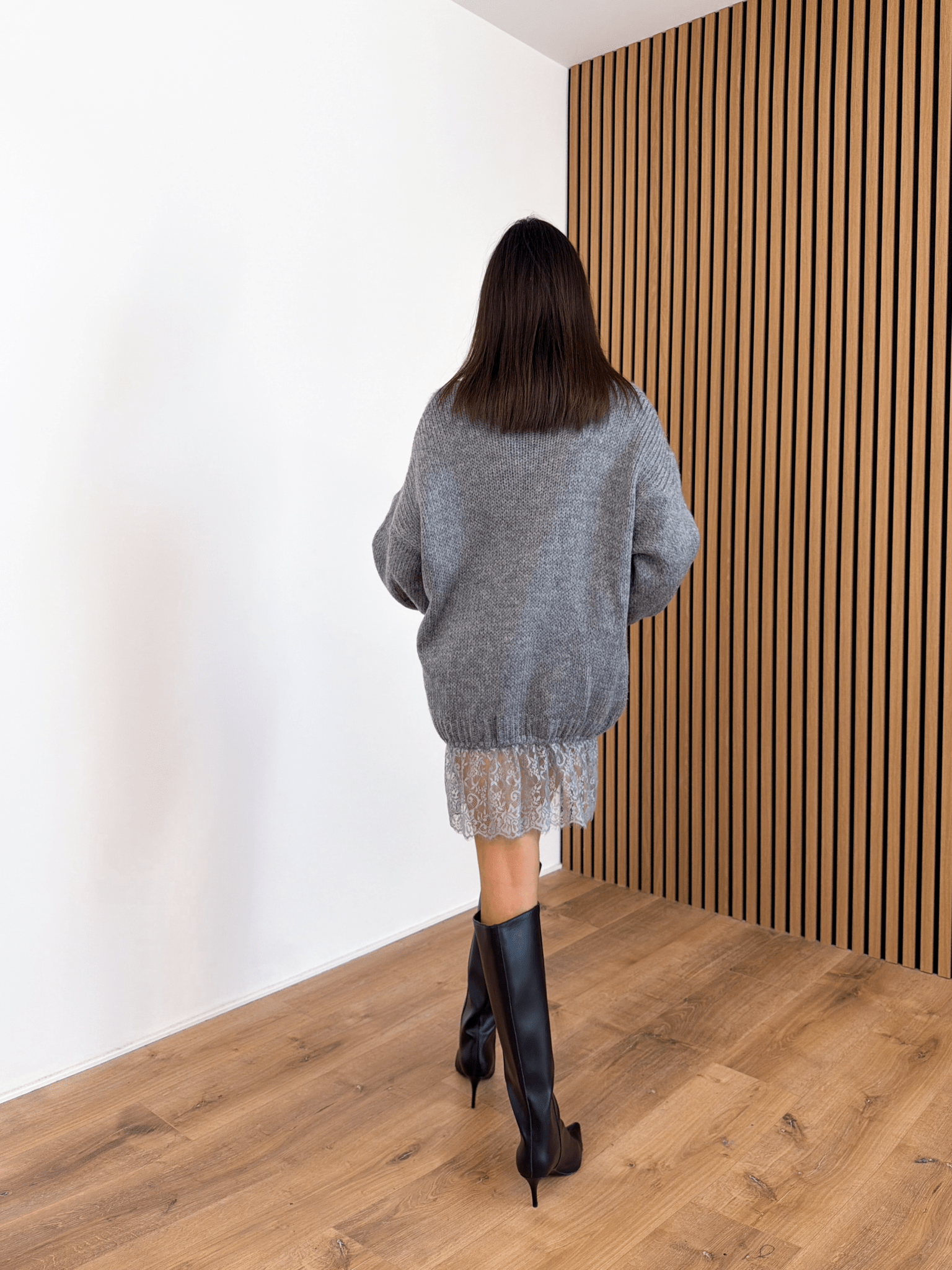 Abito Pull Pizzo - Grigio - SAINTH