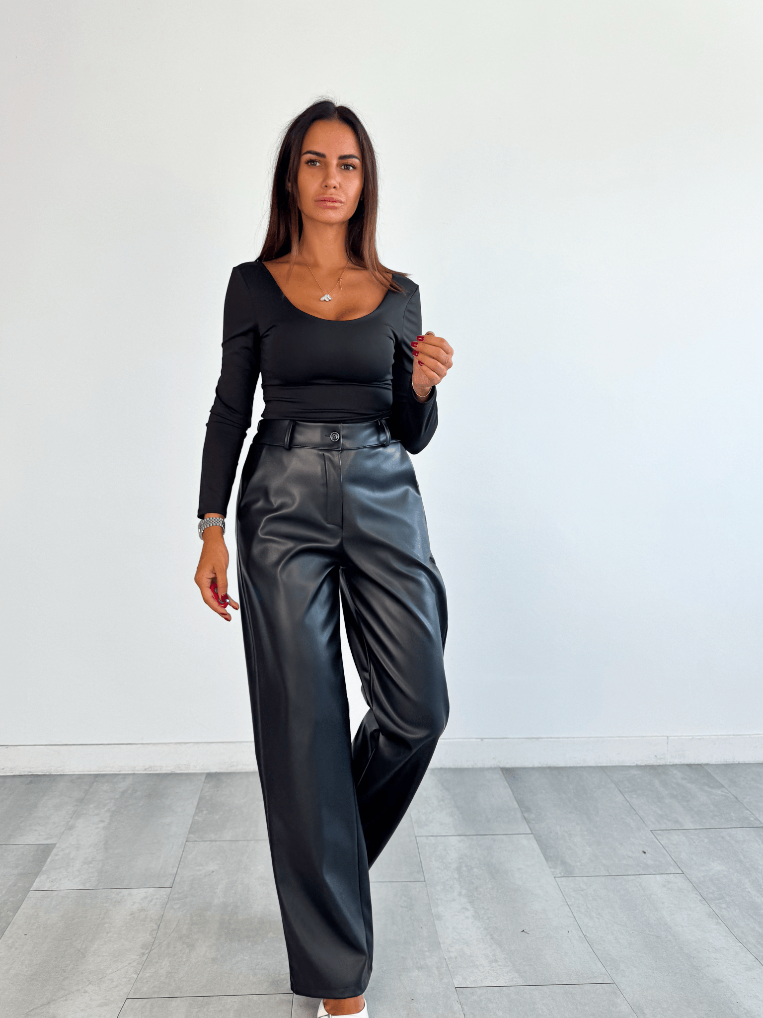 Pantalone Ecopelle - Nero - SAINTH