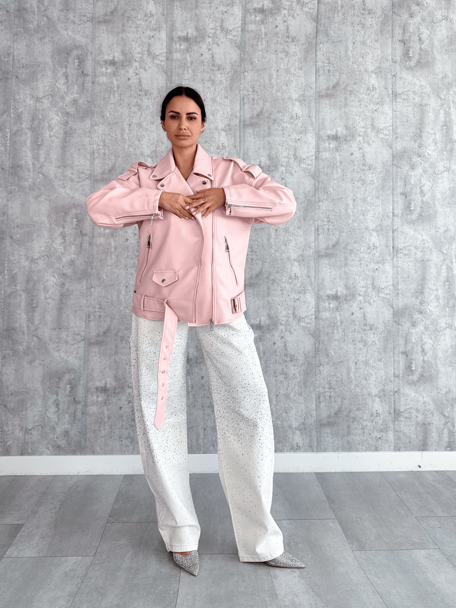 Jeans Baggy Diamonds - Bianco - SAINTH