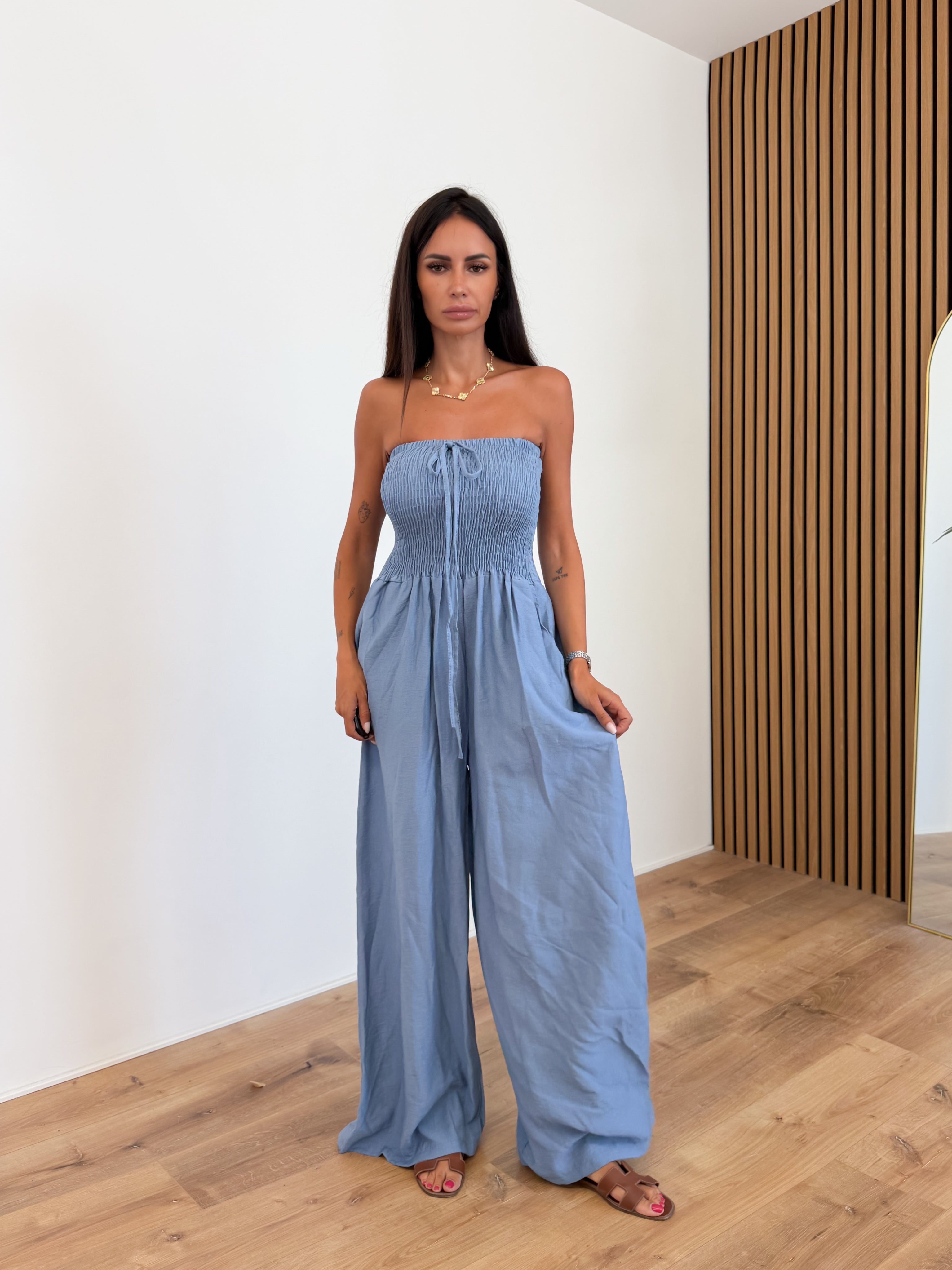 Tuta Intera Wide - Celeste