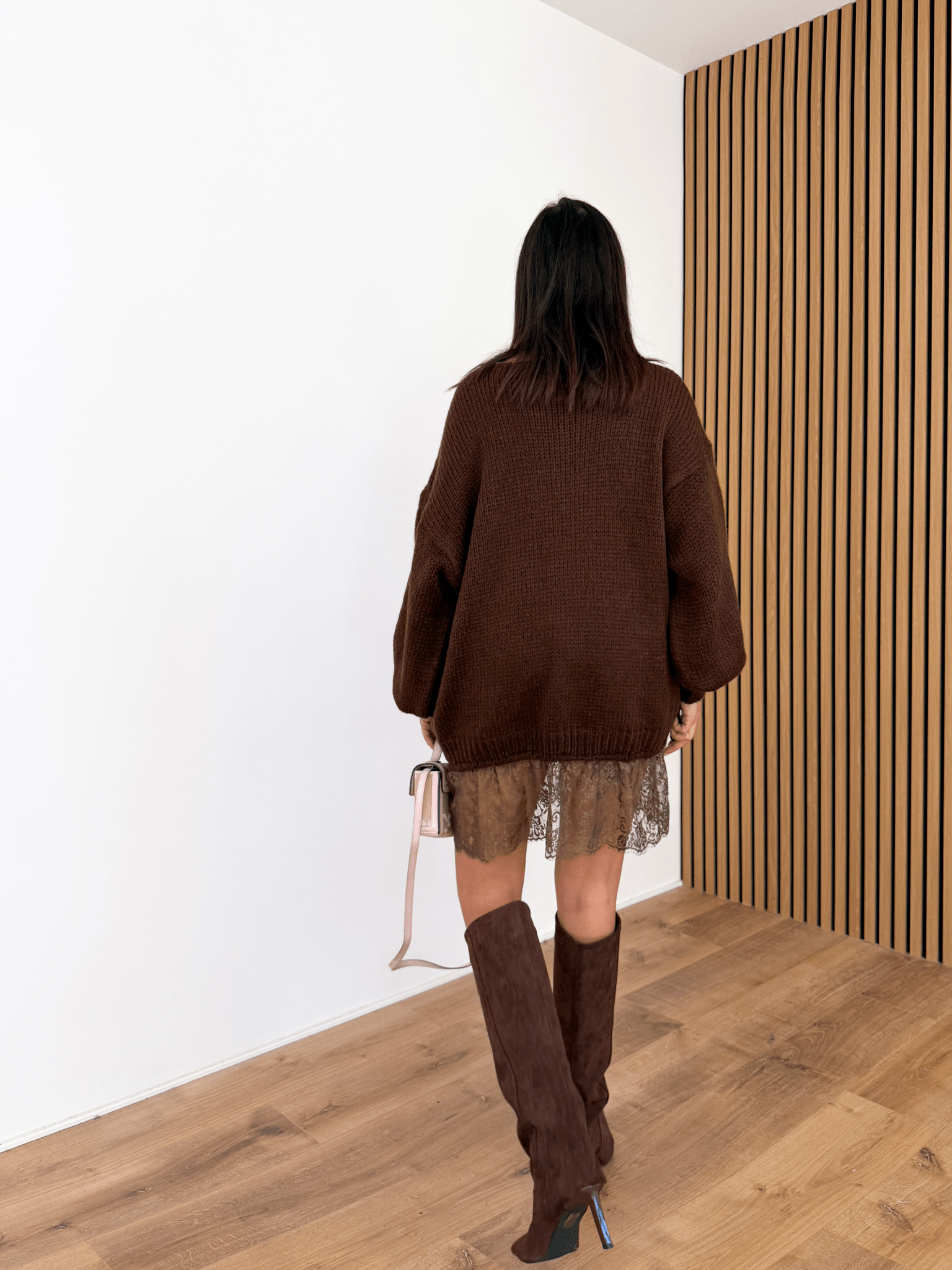 Abito Pull Pizzo - Marrone - SAINTH