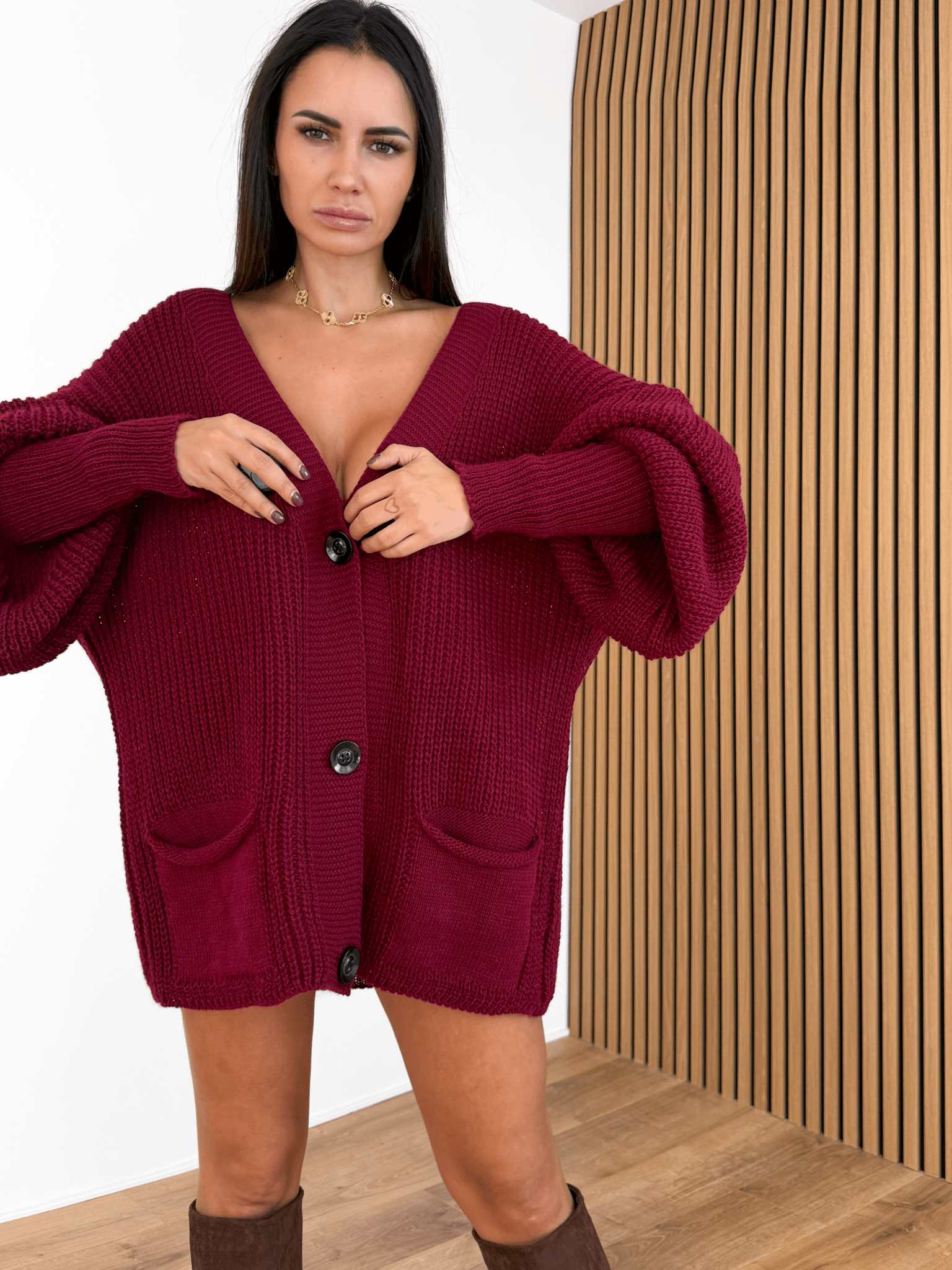 Maxi Cardigan - Bordeaux - SAINTH