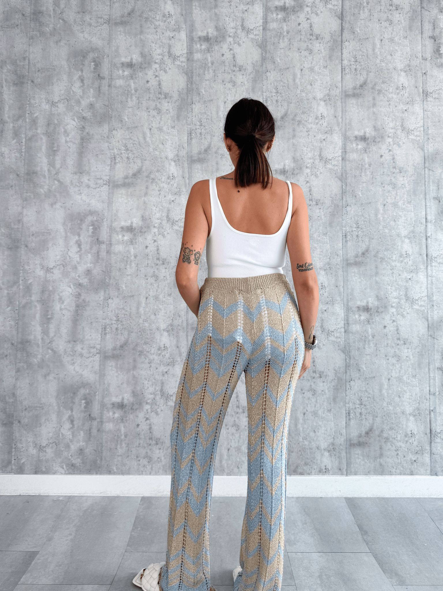 Pantalone Zigzag - Celeste - SAINTH