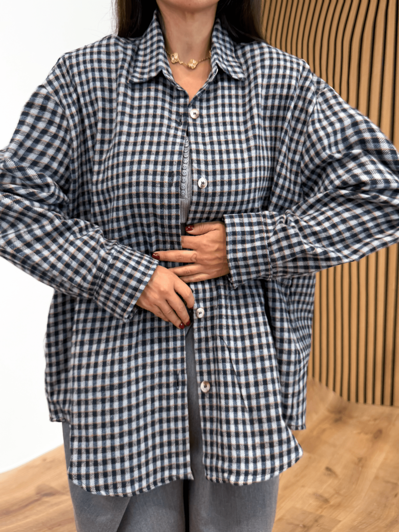 Camicia Square Spallona - Blu - SAINTH