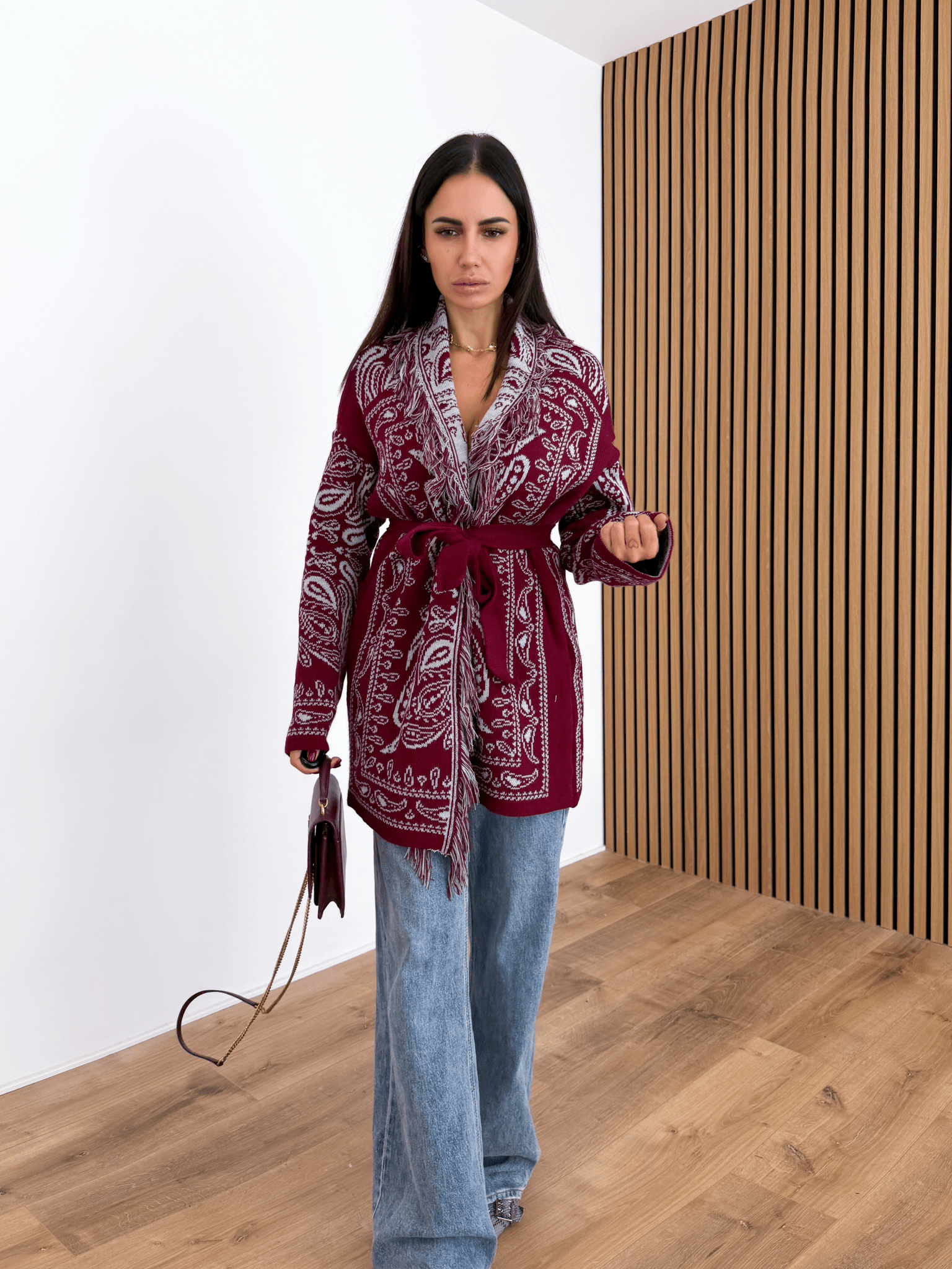 Cardigan Azteco - Bordeaux - SAINTH