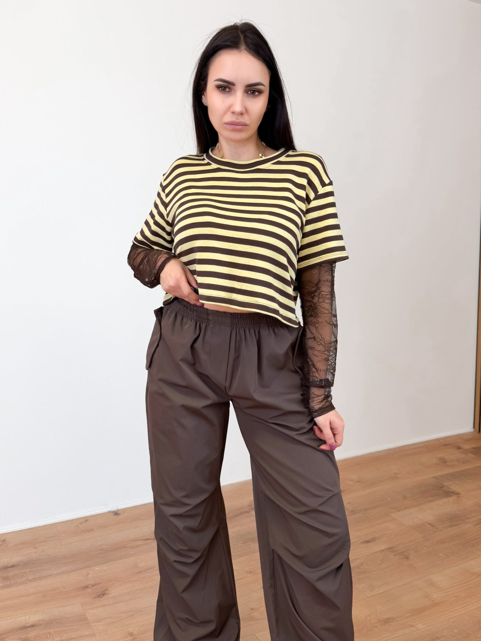 Pantalone Parachute - Marrone - SAINTH