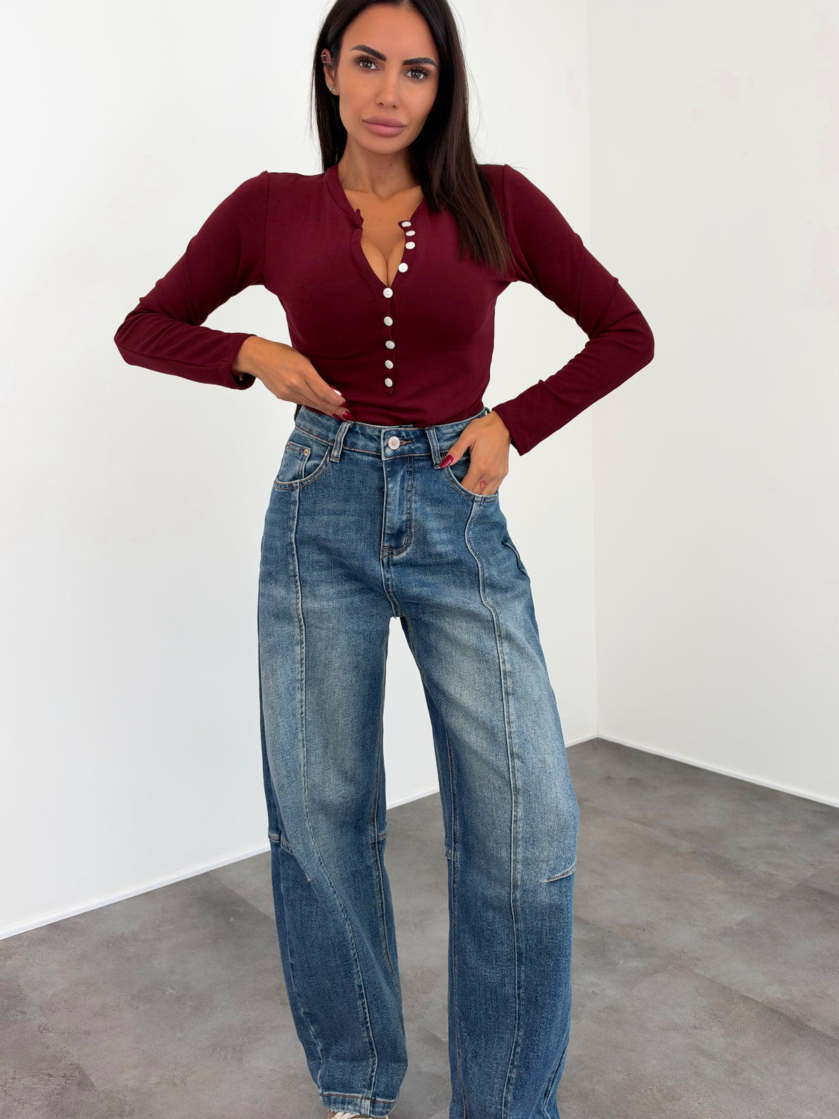 Maglia Serafino - Bordeaux
