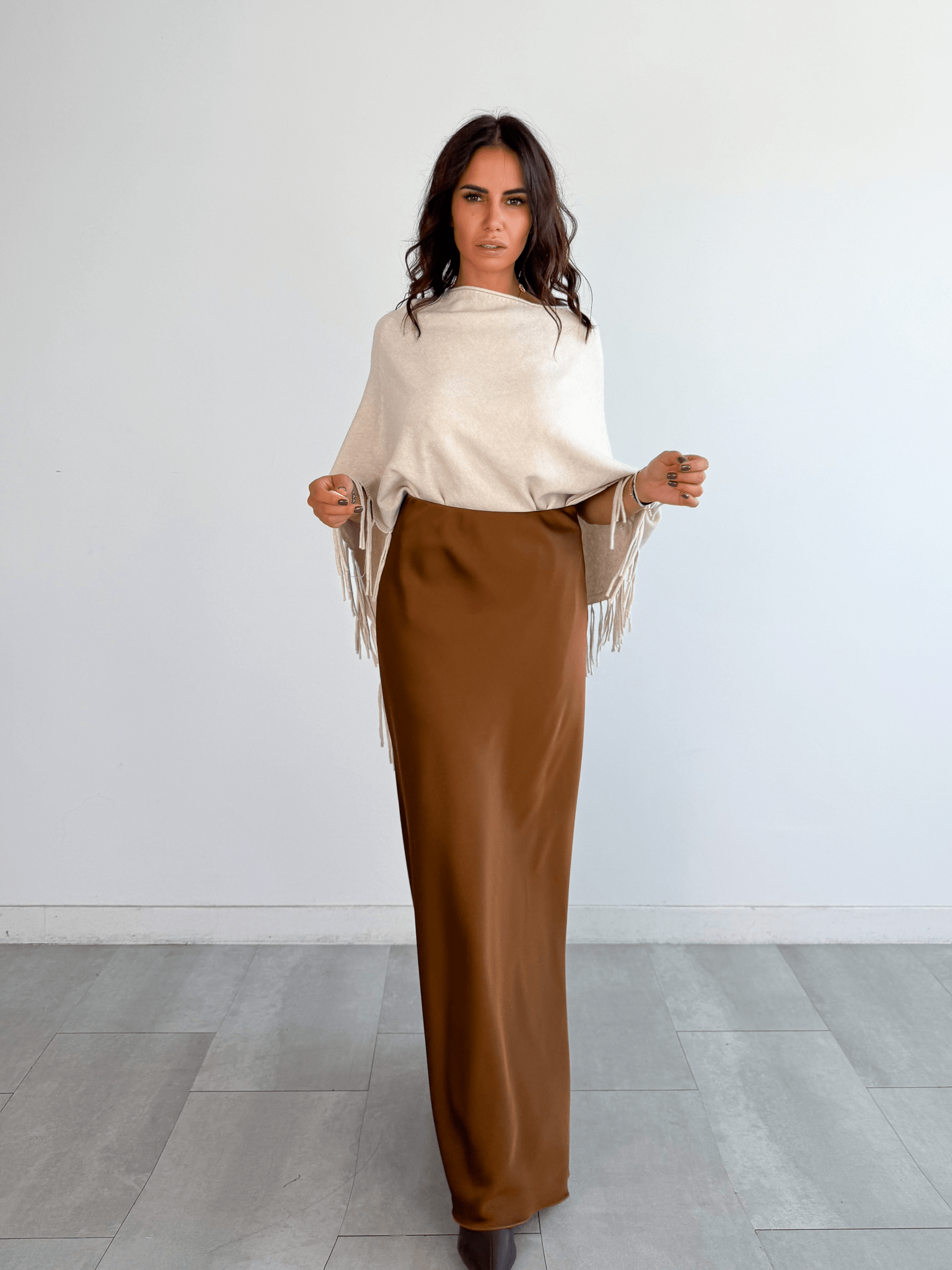 Gonna Fluide - Marrone - SAINTH