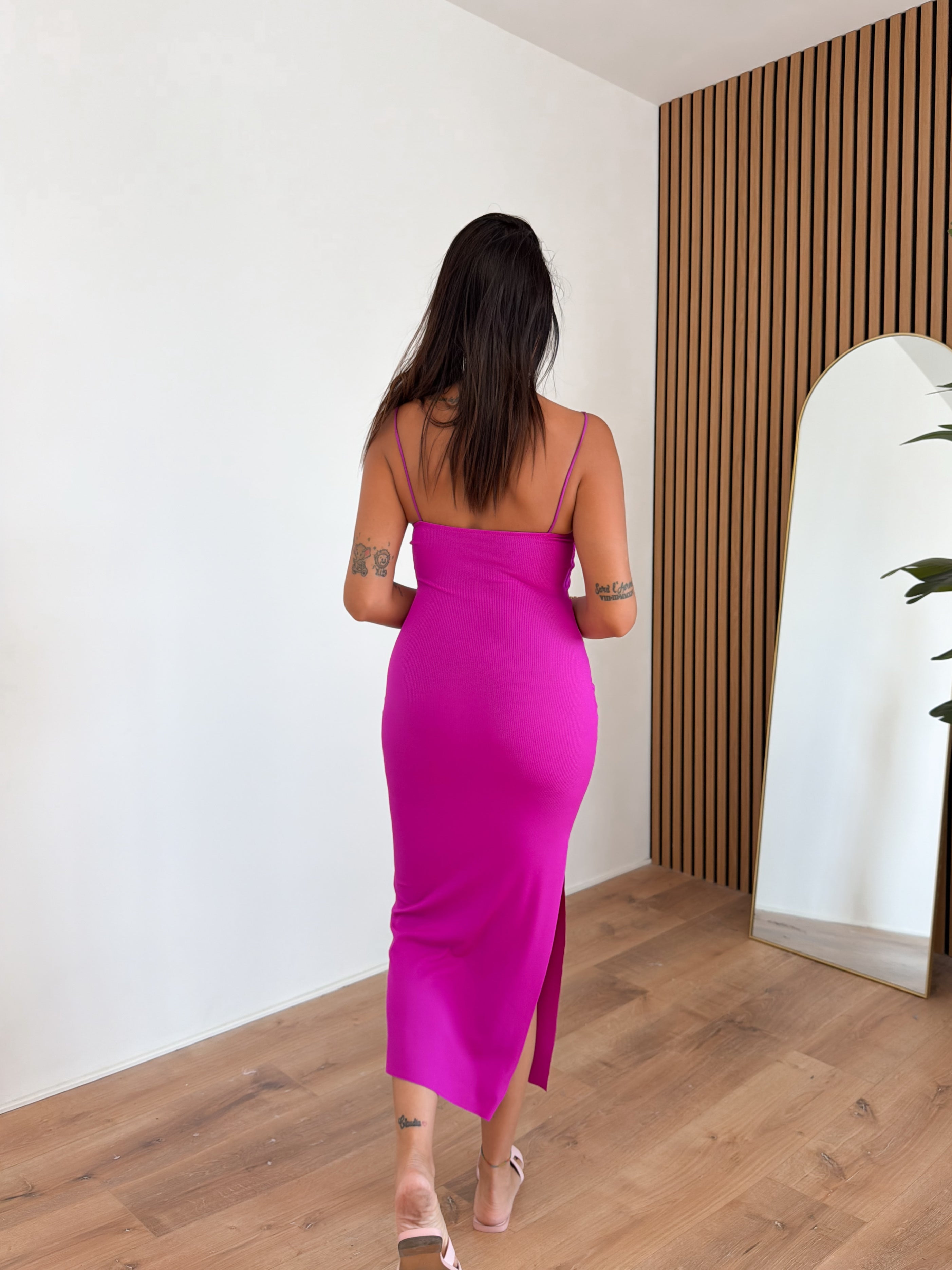 Abito Basic Costine - Magenta