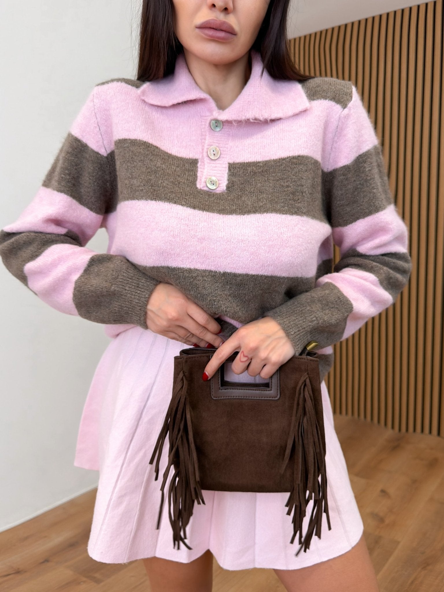 Pull Rigona - Rosa e Tortora - SAINTH