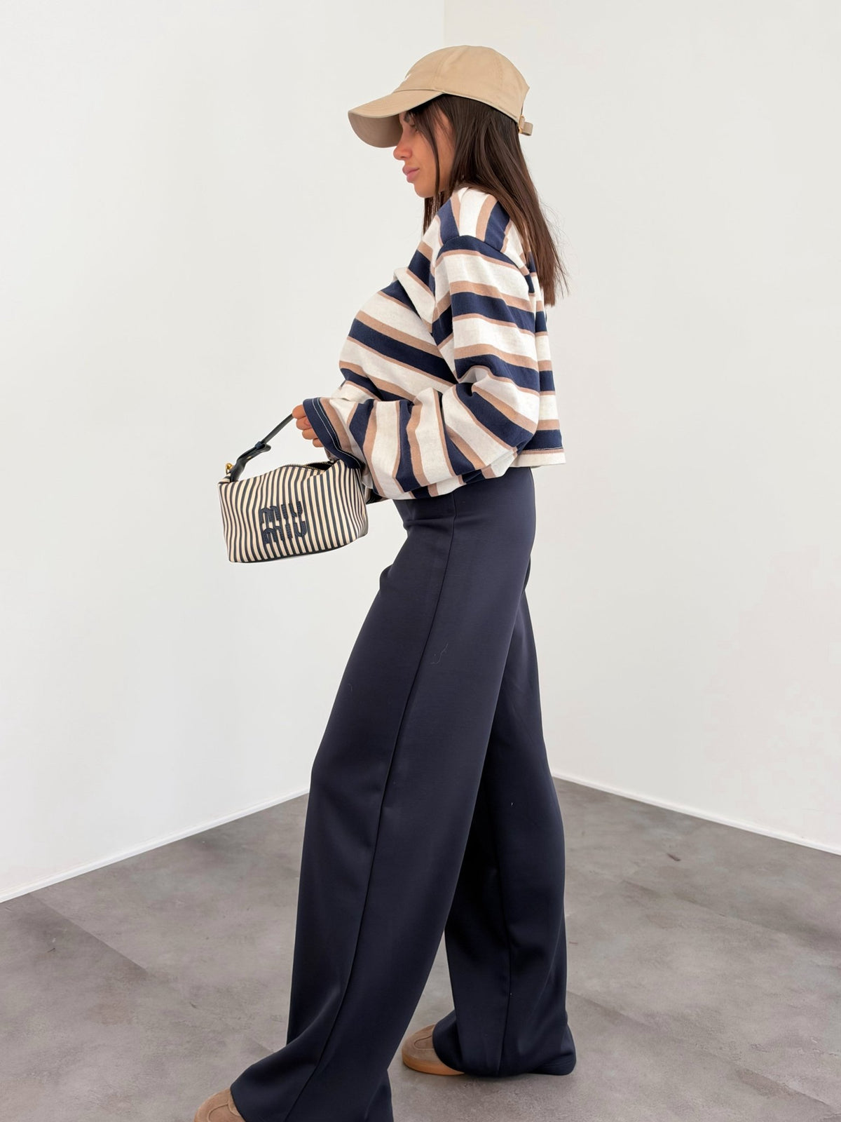 Maglia Crop Righe - Burro Blu - SAINTH