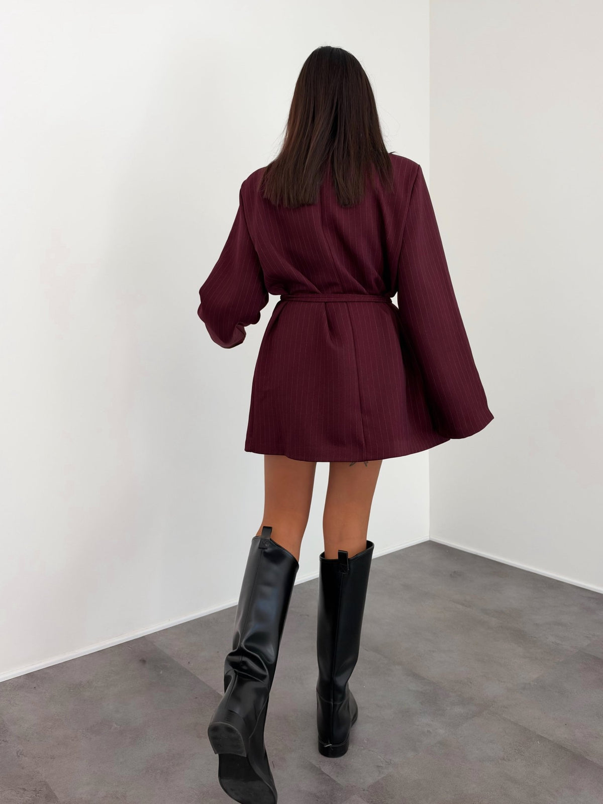 Abito Blazer Gessato - Bordeaux - SAINTH