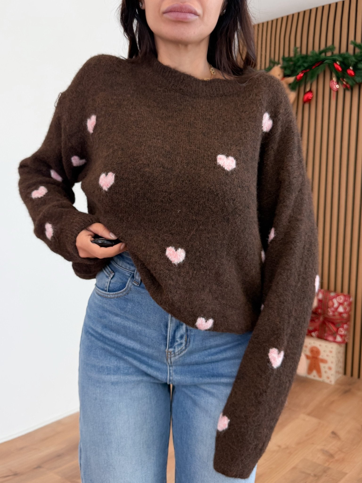 Pull Cuoricini - Marrone - SAINTH