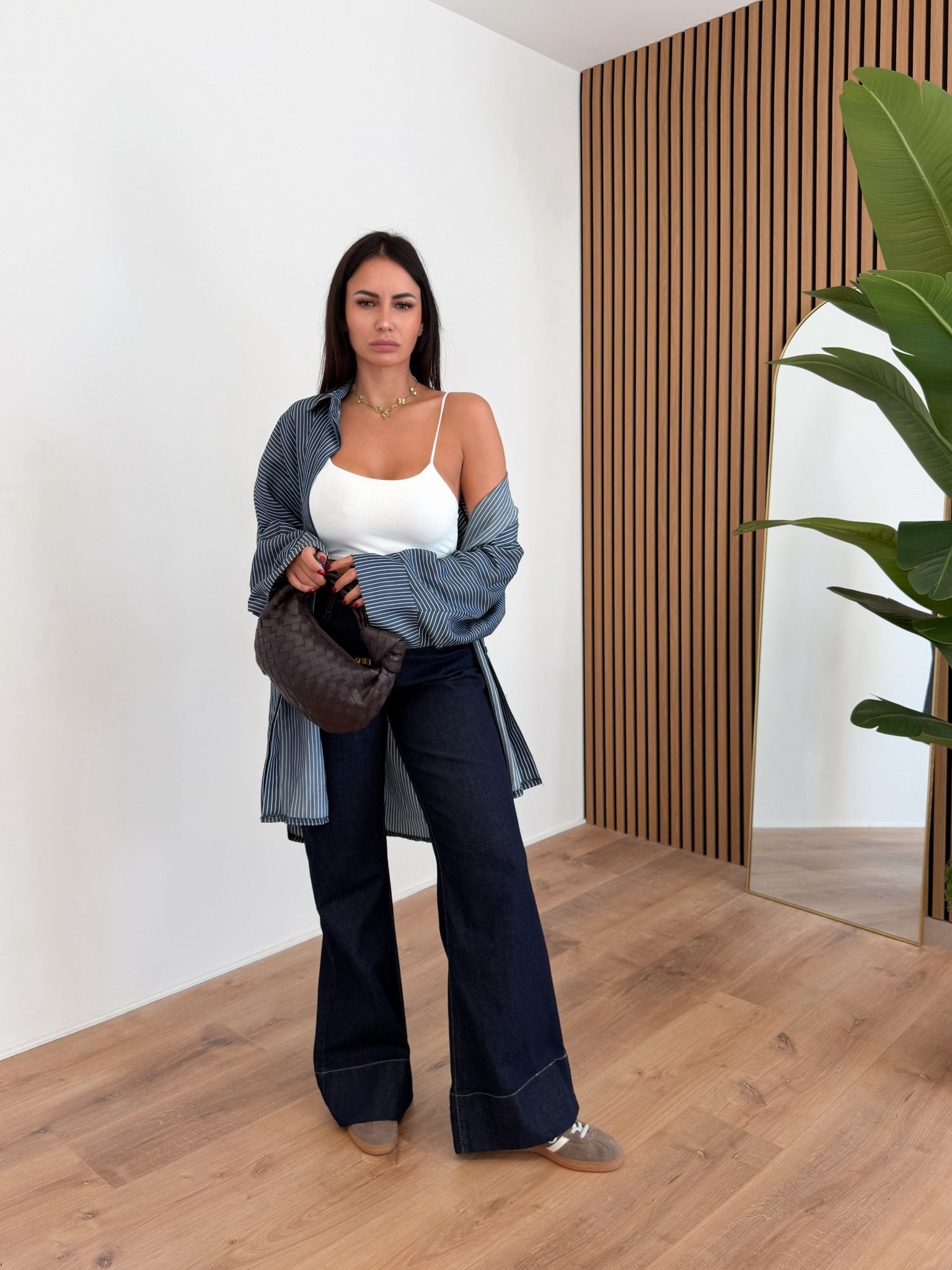 Maxi Camicia Righe - Blu - SAINTH