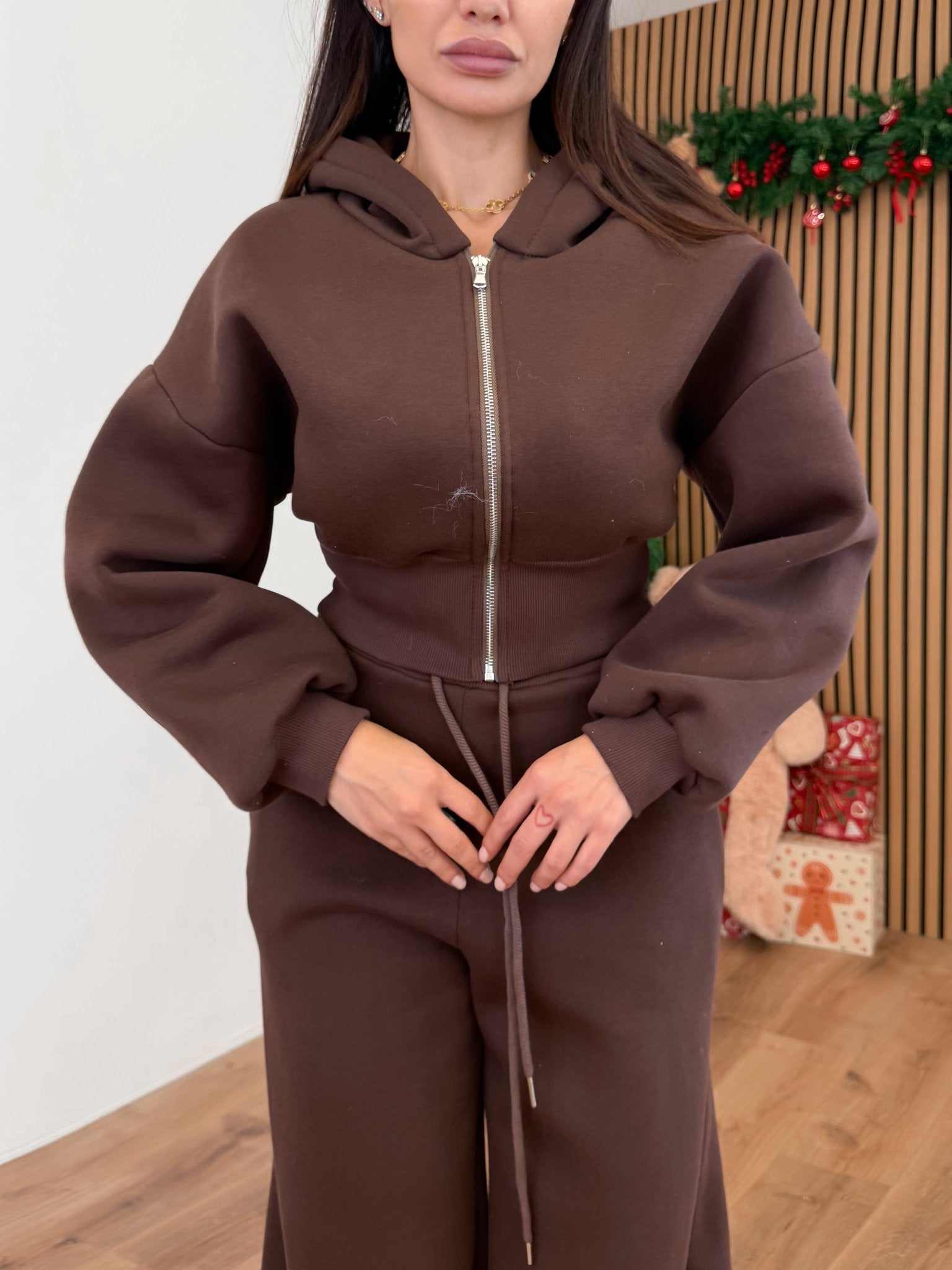 Felpa Zip Foxy - Marrone - SAINTH