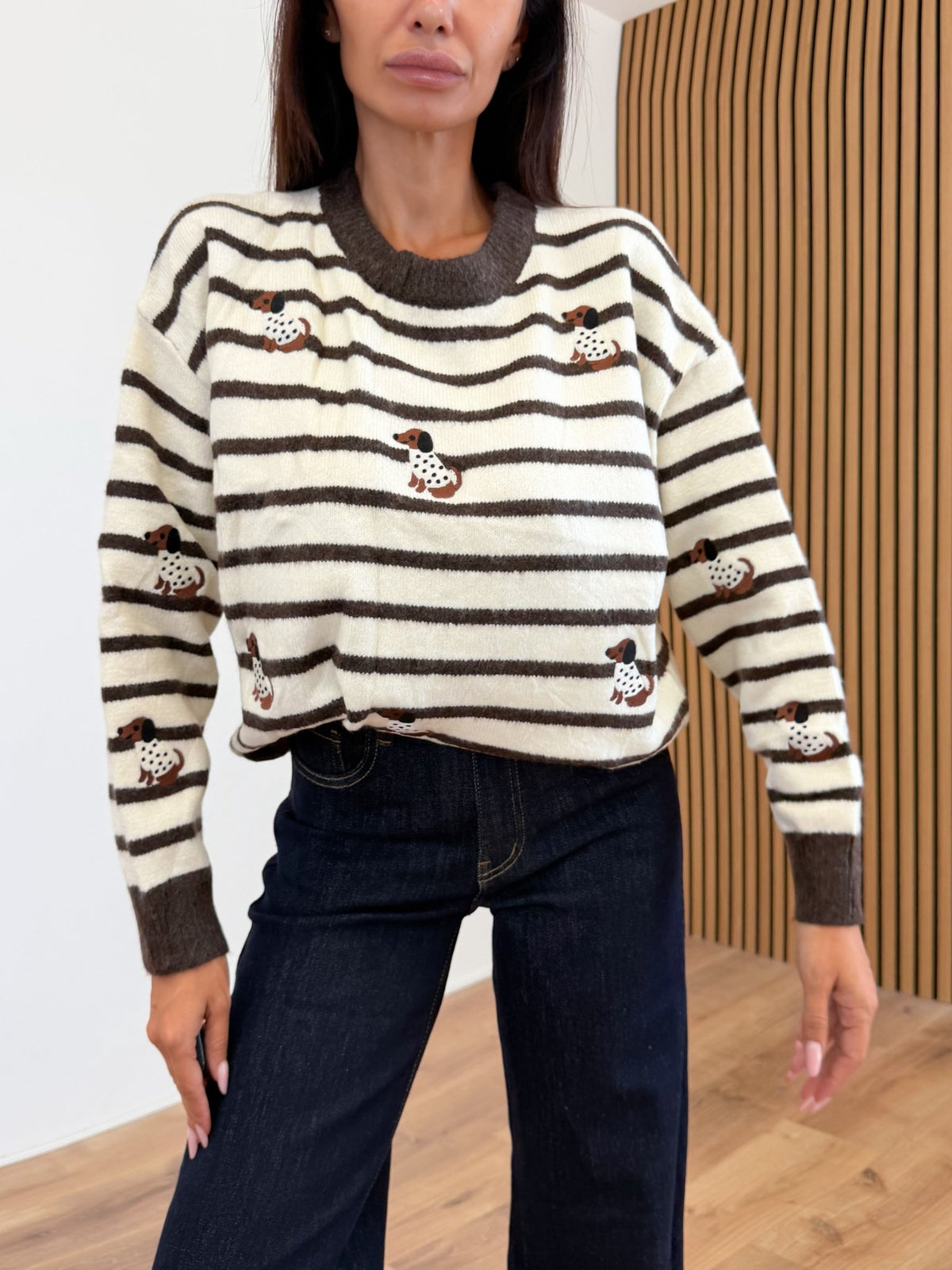 Pull Betty - Bianco Marrone - SAINTH
